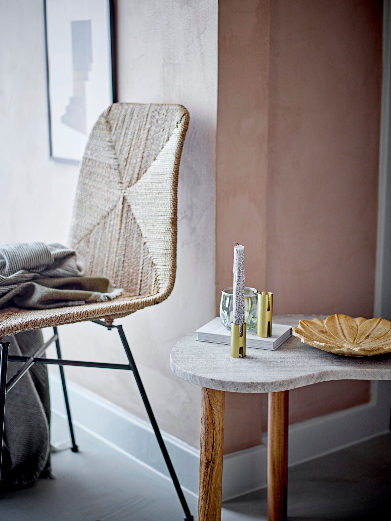 Evi Marmorschale Blumenform Natur Sandfarben Lebensmittelecht Dekorative Schale für Zuhause