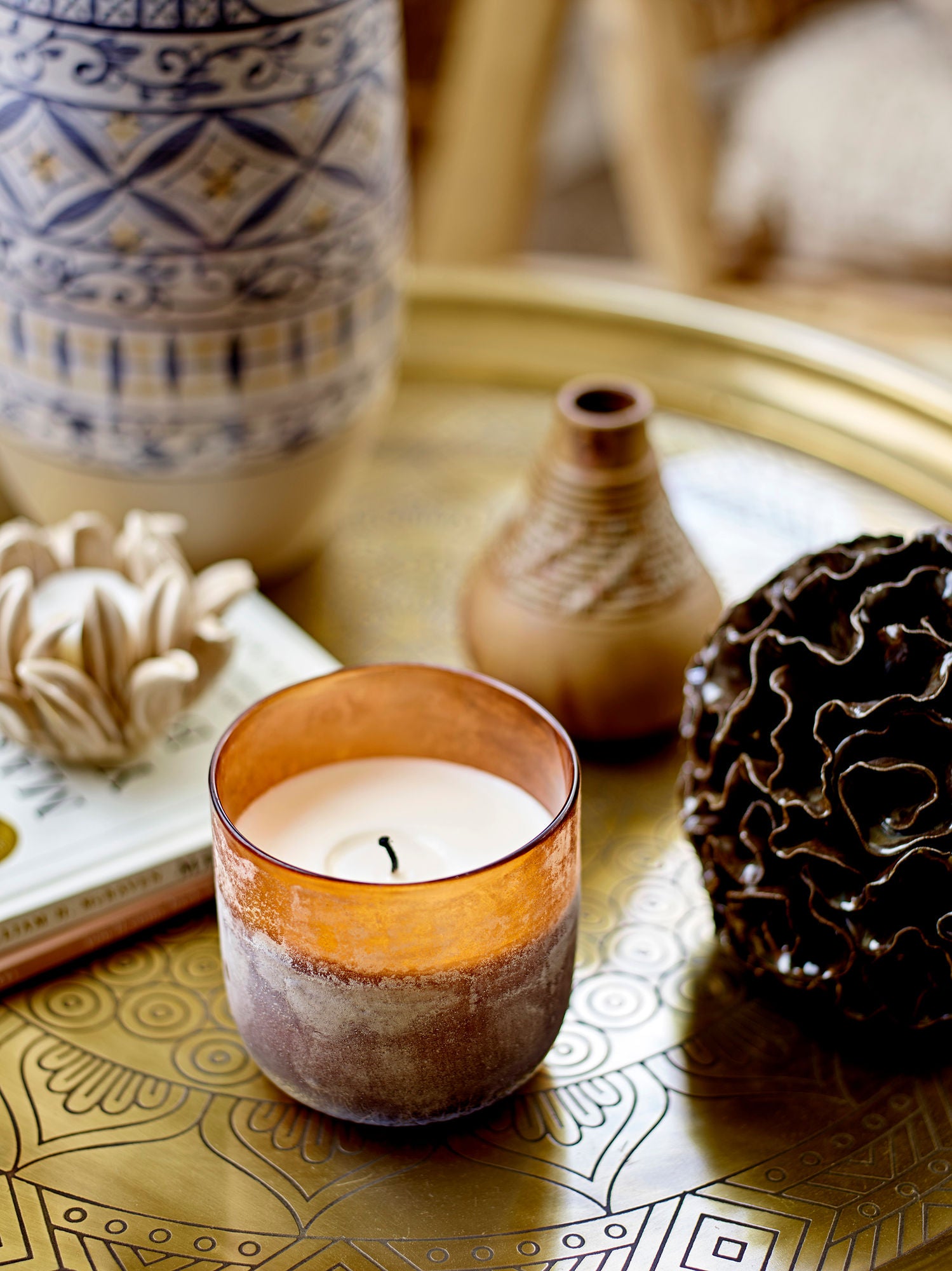 Sequoia Duftkerze Braun Natürliches Wachs Lang Anhaltender Frischer Duft