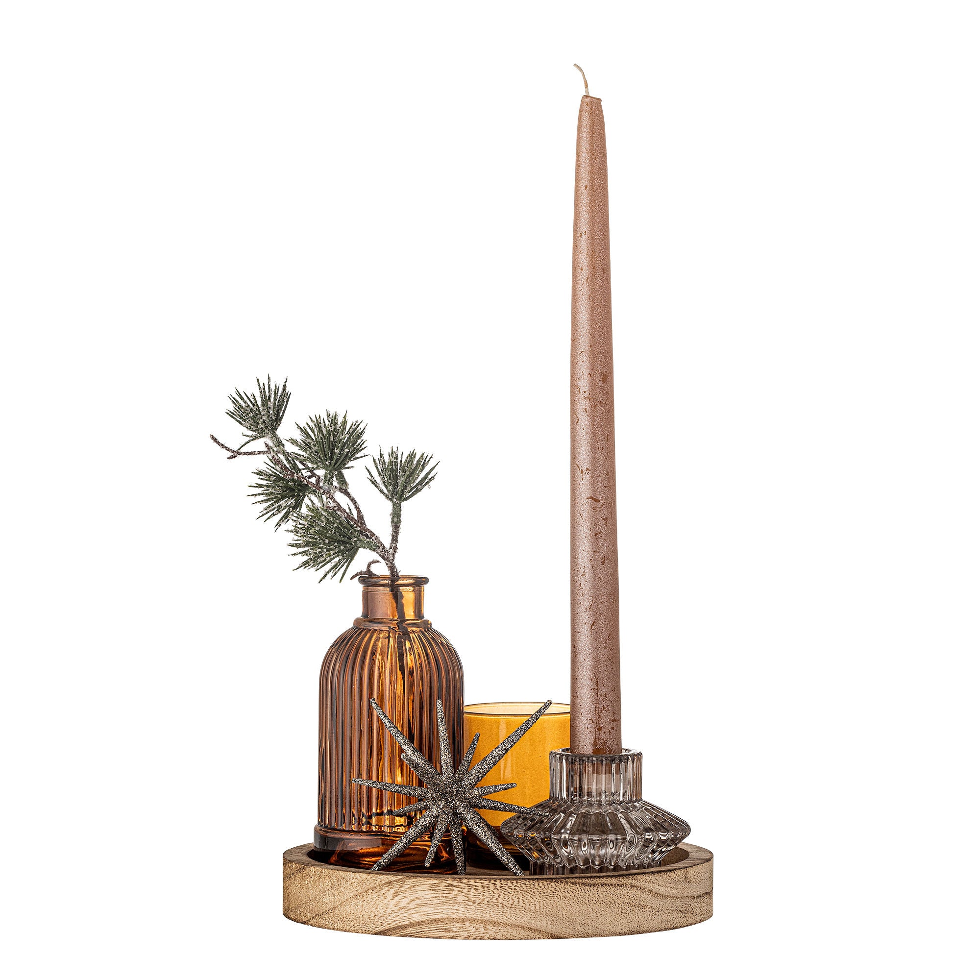 Sanga Tablett mit Teelichthalter | Weihnachtsdekoration
