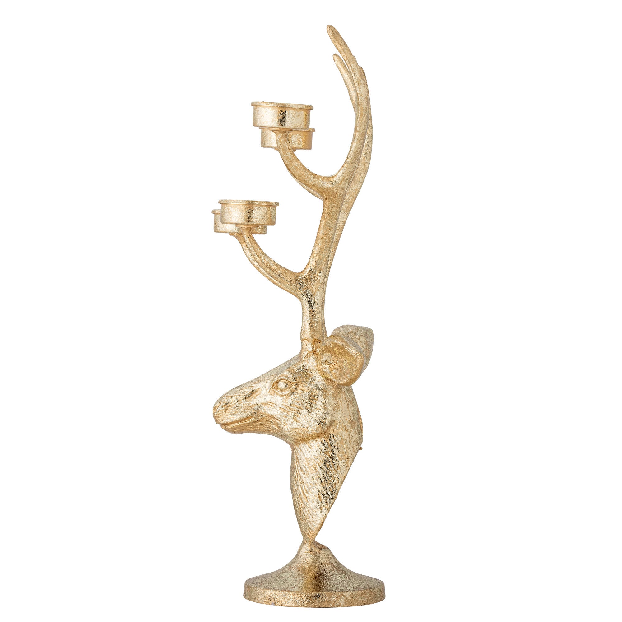 Kanei Teelichthalter – Hirschkopf-Deko mit goldener Oberfläche