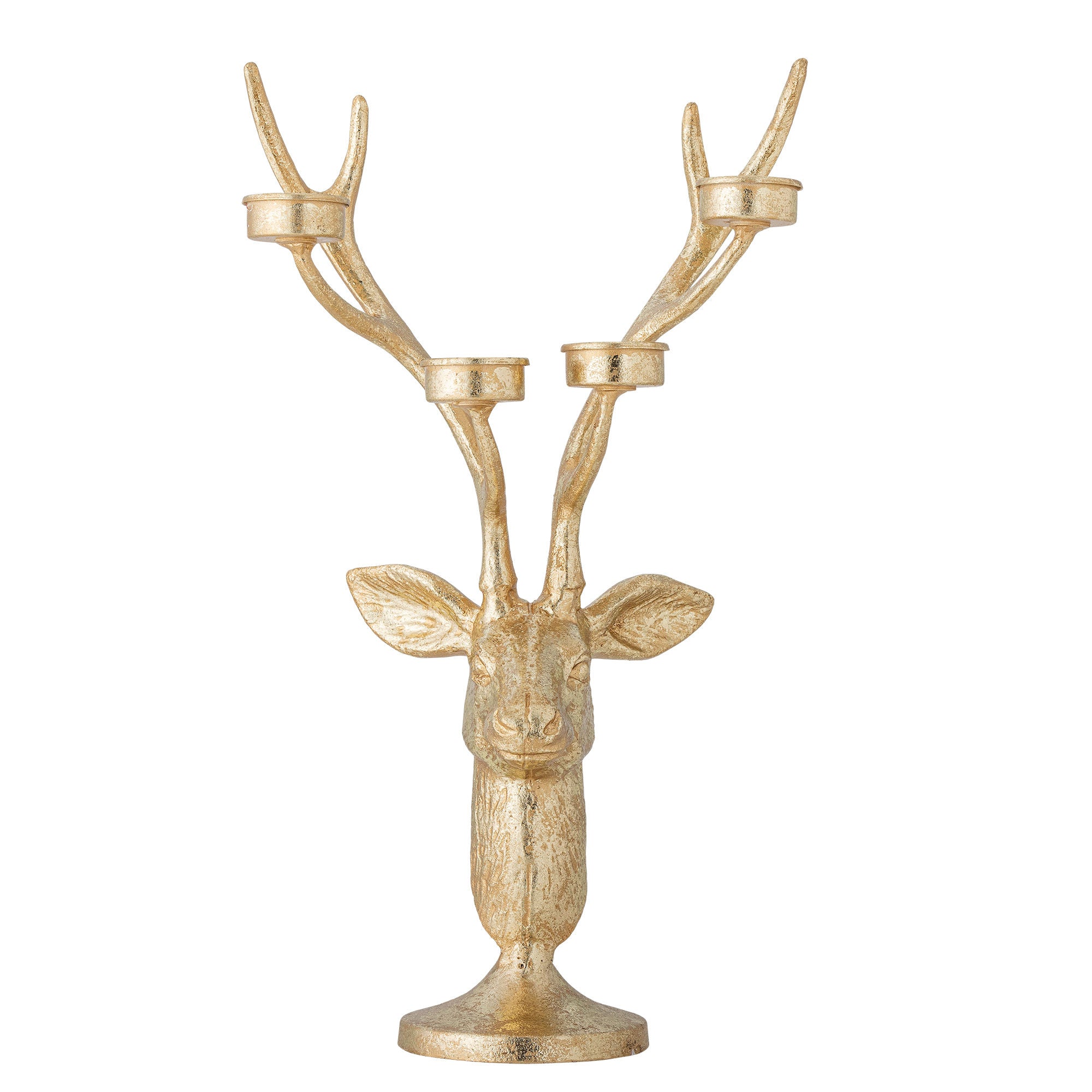Kanei Teelichthalter – Hirschkopf-Deko mit goldener Oberfläche