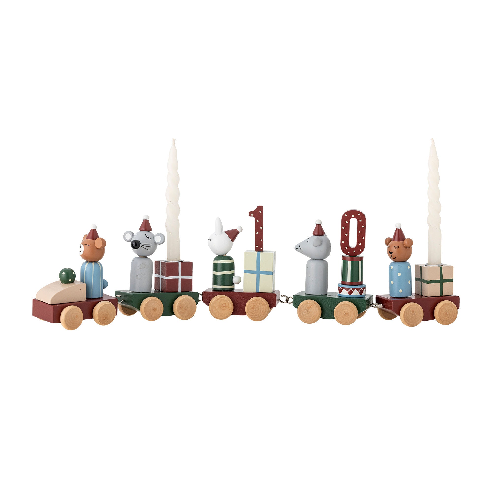 Junaid Deko – Weihnachtszug aus FSC-Holz mit Countdown & Kerzen