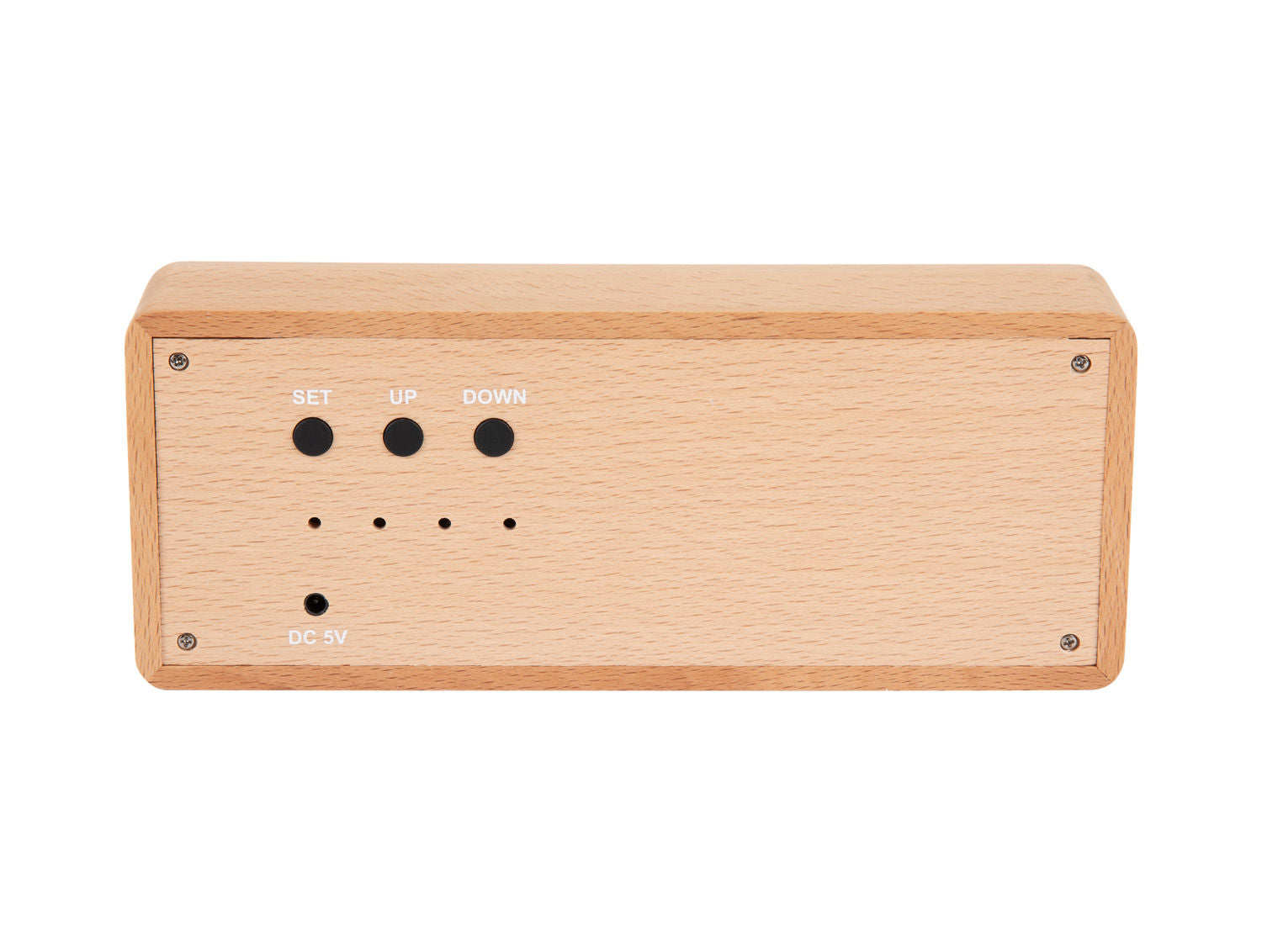 Wecker Solid Wood Engraved helles Holz Minimalistischer Stil Puristisches Aussehen