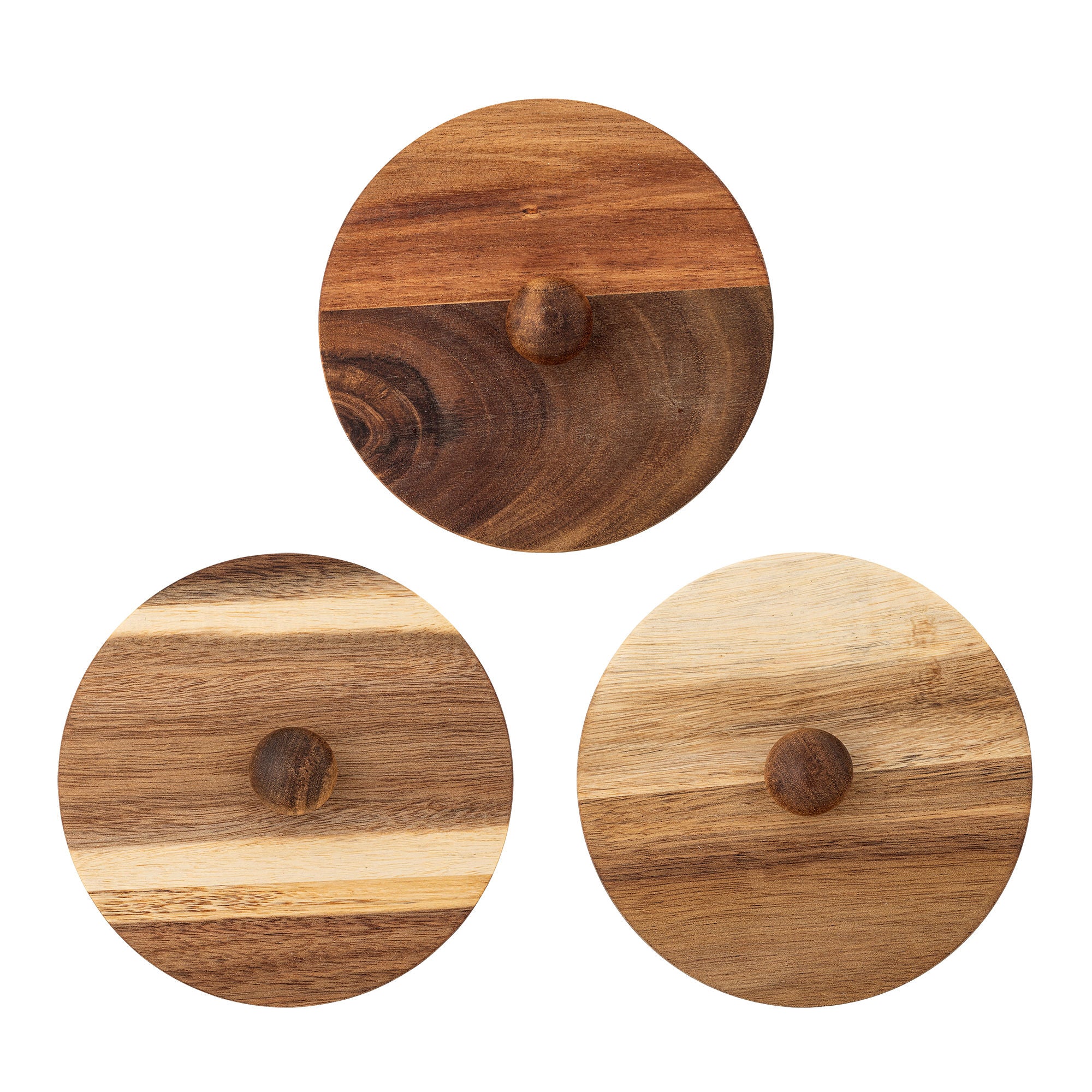 Madge Gefäß mit Deckel, Steingut und Akazienholz