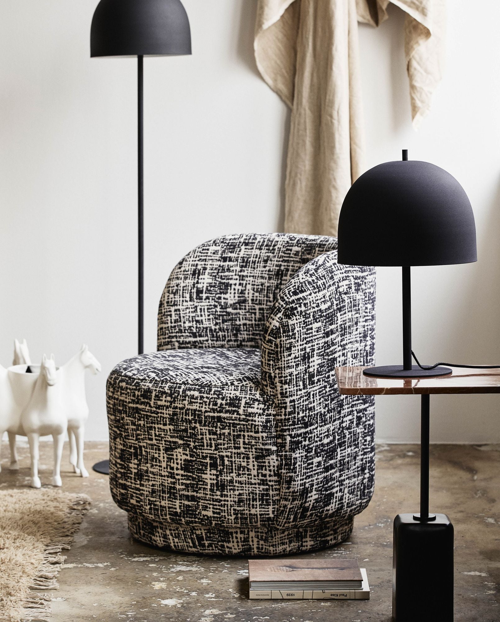 CHAO Beistelltisch Marmor Rostoptik Leichtes Schlankes Design Praktisch