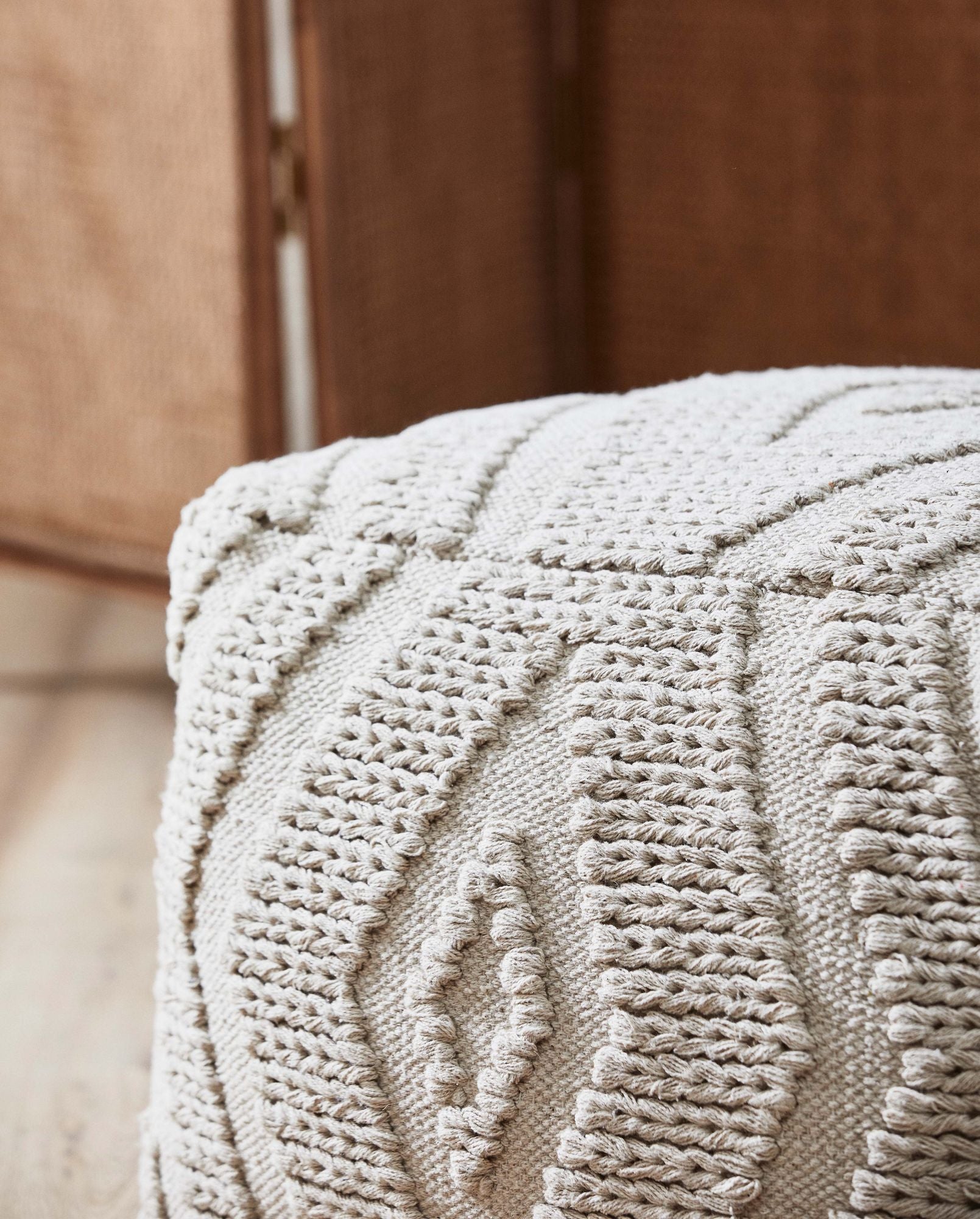 WULAR Pouf Vielseitiges Sitzkissen mit Ton Auf Ton Muster für Gemütliche Akzente