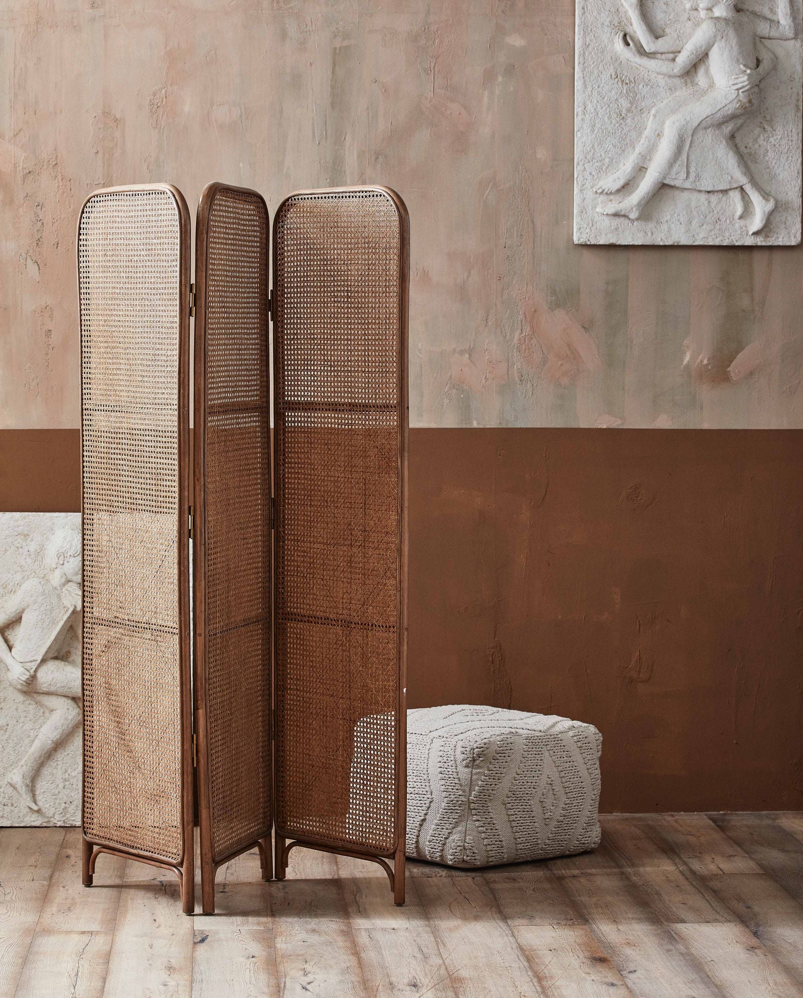 WULAR Pouf Vielseitiges Sitzkissen mit Ton Auf Ton Muster für Gemütliche Akzente