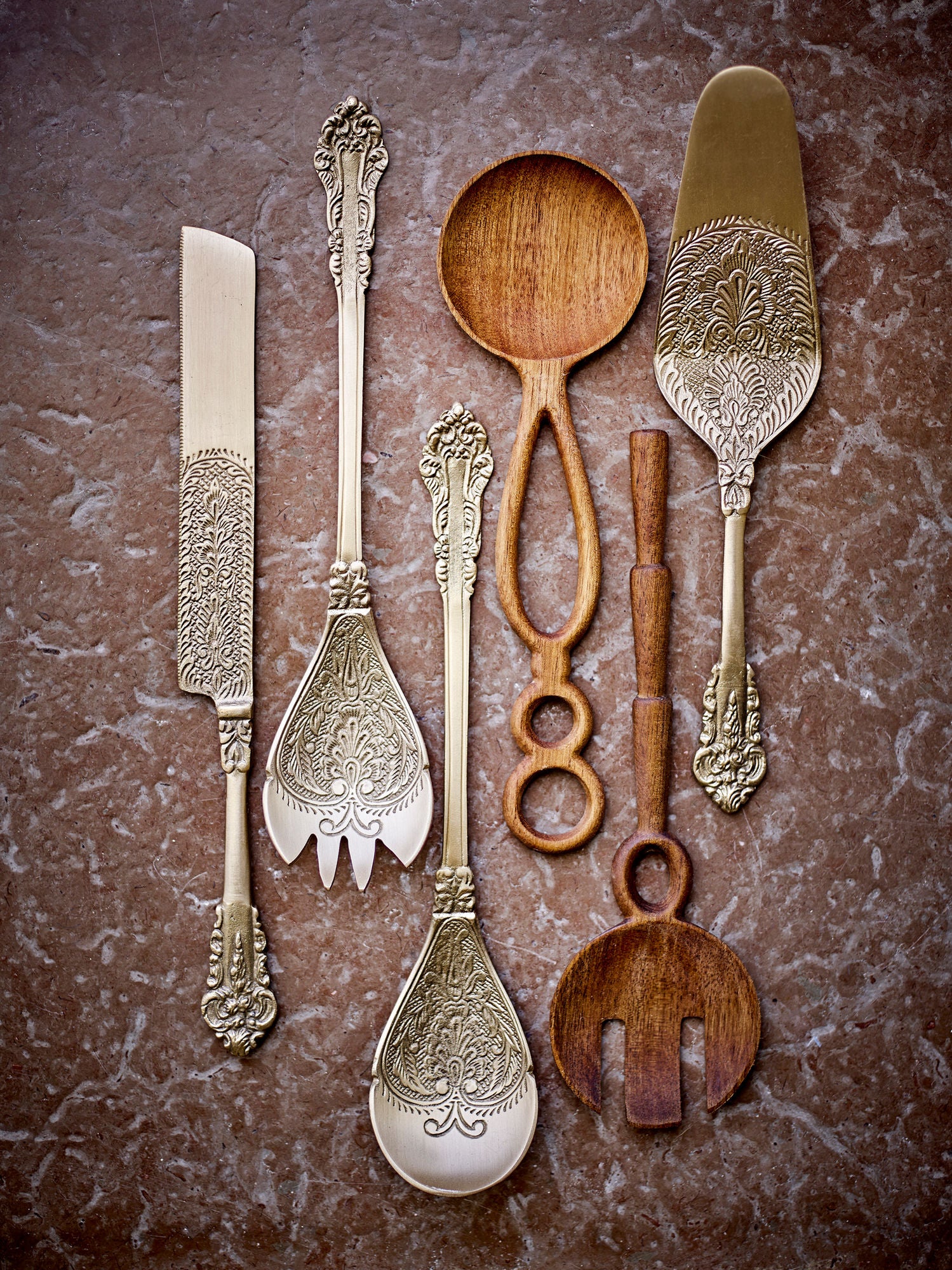 Kalima Salatbesteck, Brass, Messing