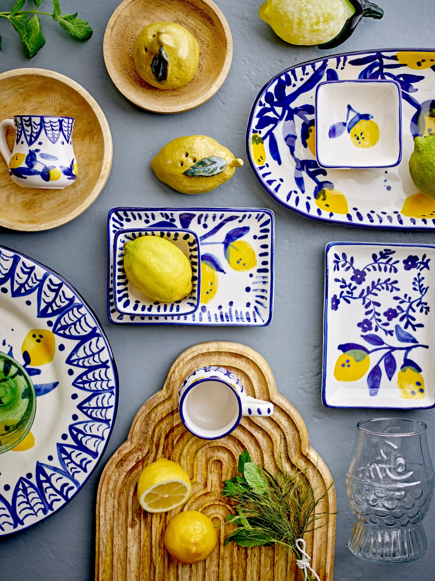 Maxima Servierplatte, Zitronenmotiv, Steingut