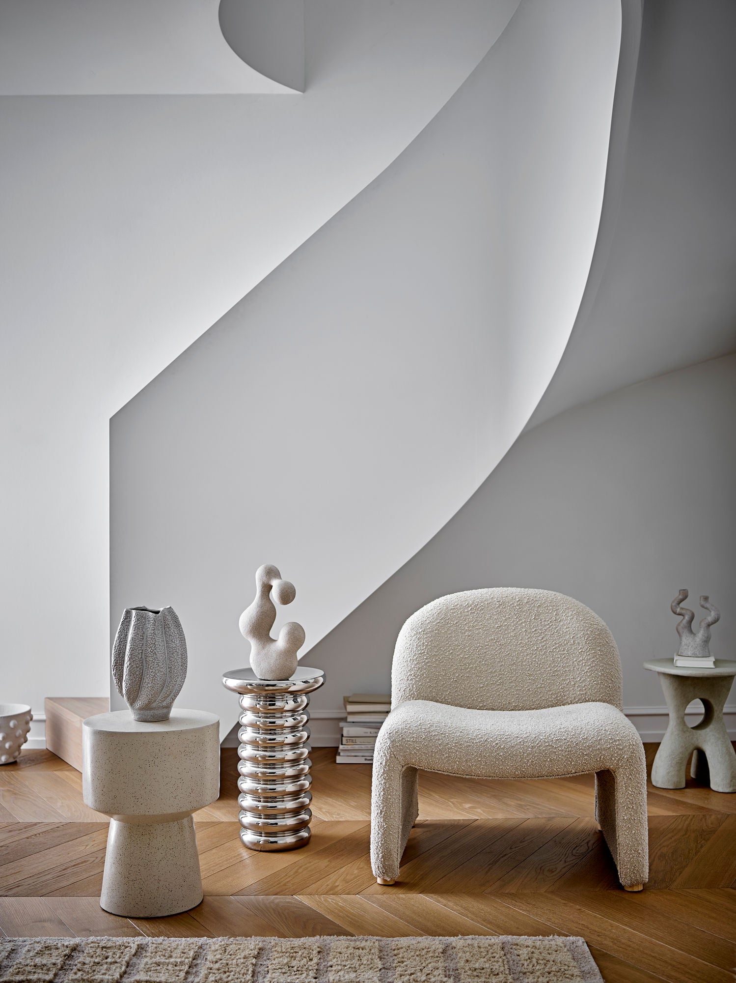 Cove Vase, weiß, Steingut