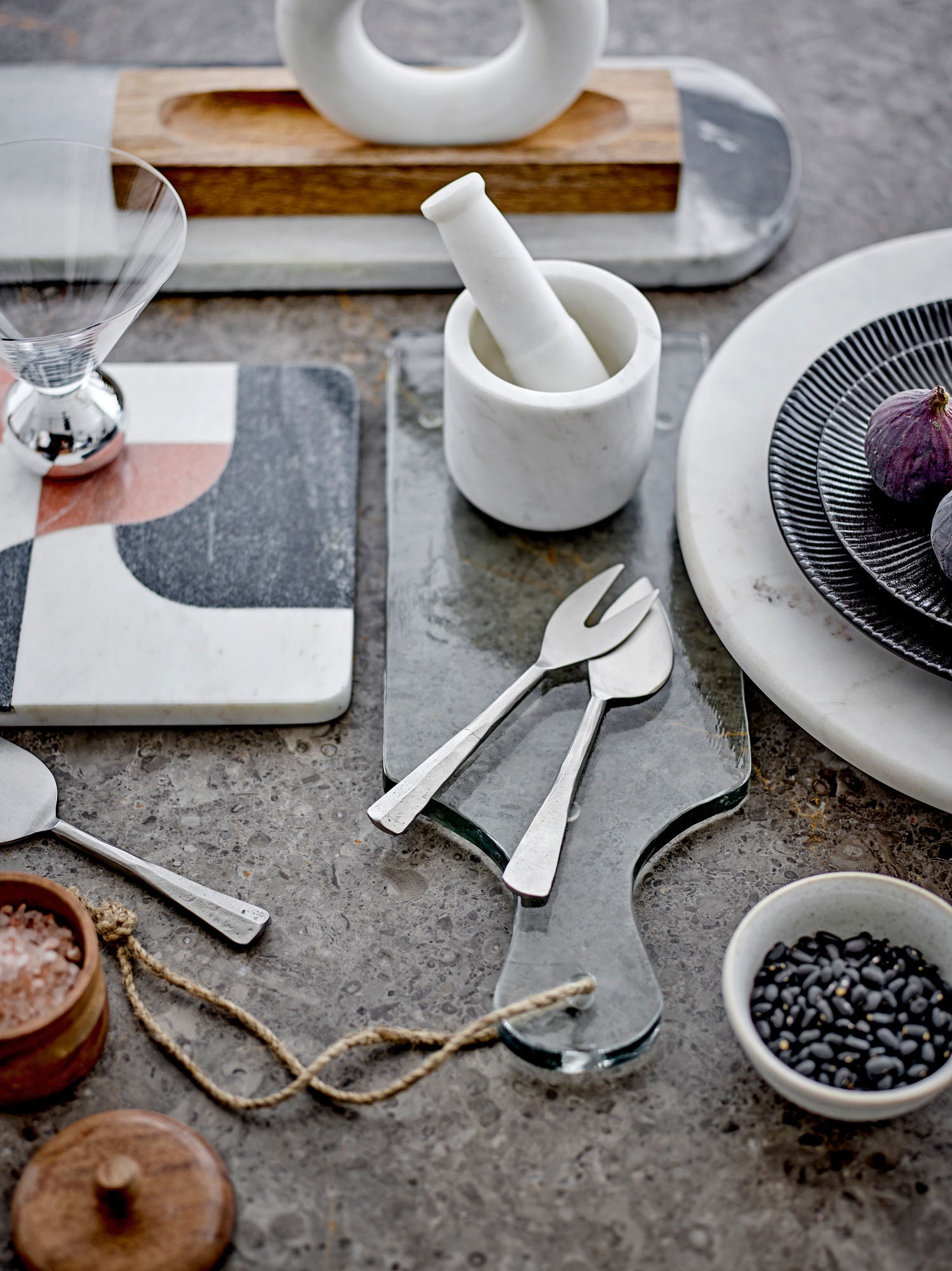 Johni Servierbrett, Klar, Recyceltes Glas