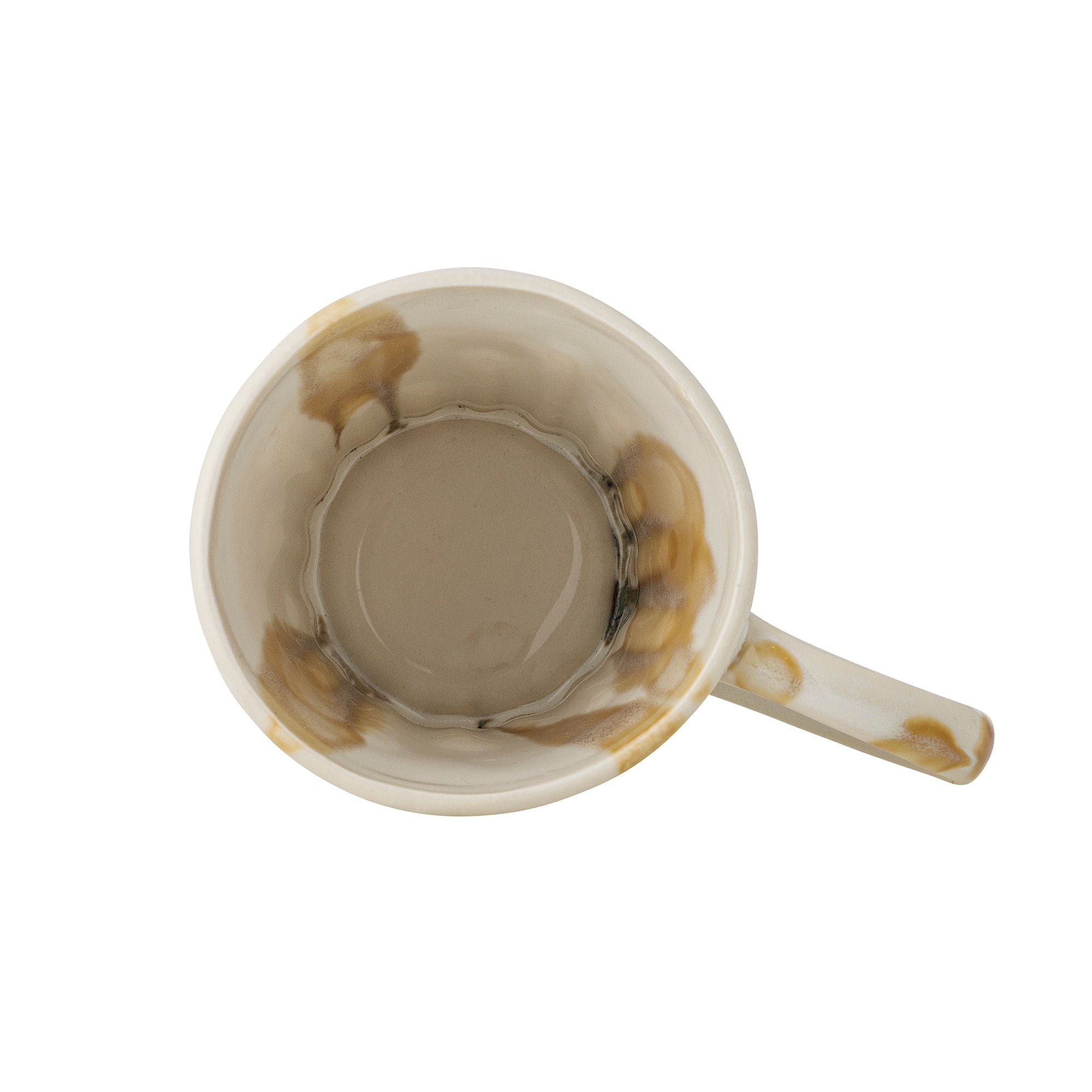 Joseph Becher 4er-Set, Steinzeug mit Pinselglasur in Gelb- und Brauntönen