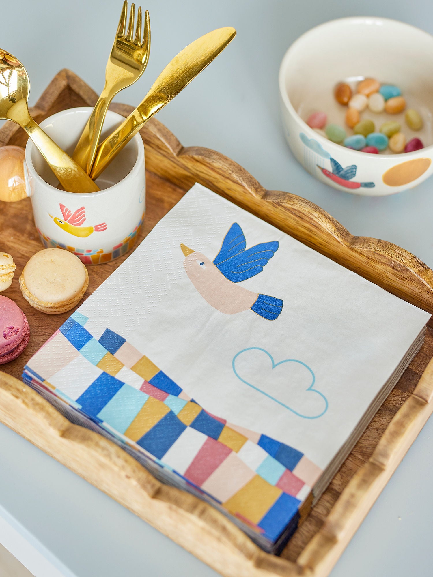 Colorine Serviette Natur FSC® Mix 20er-Pack Vogelmotiv Für Kinderparty