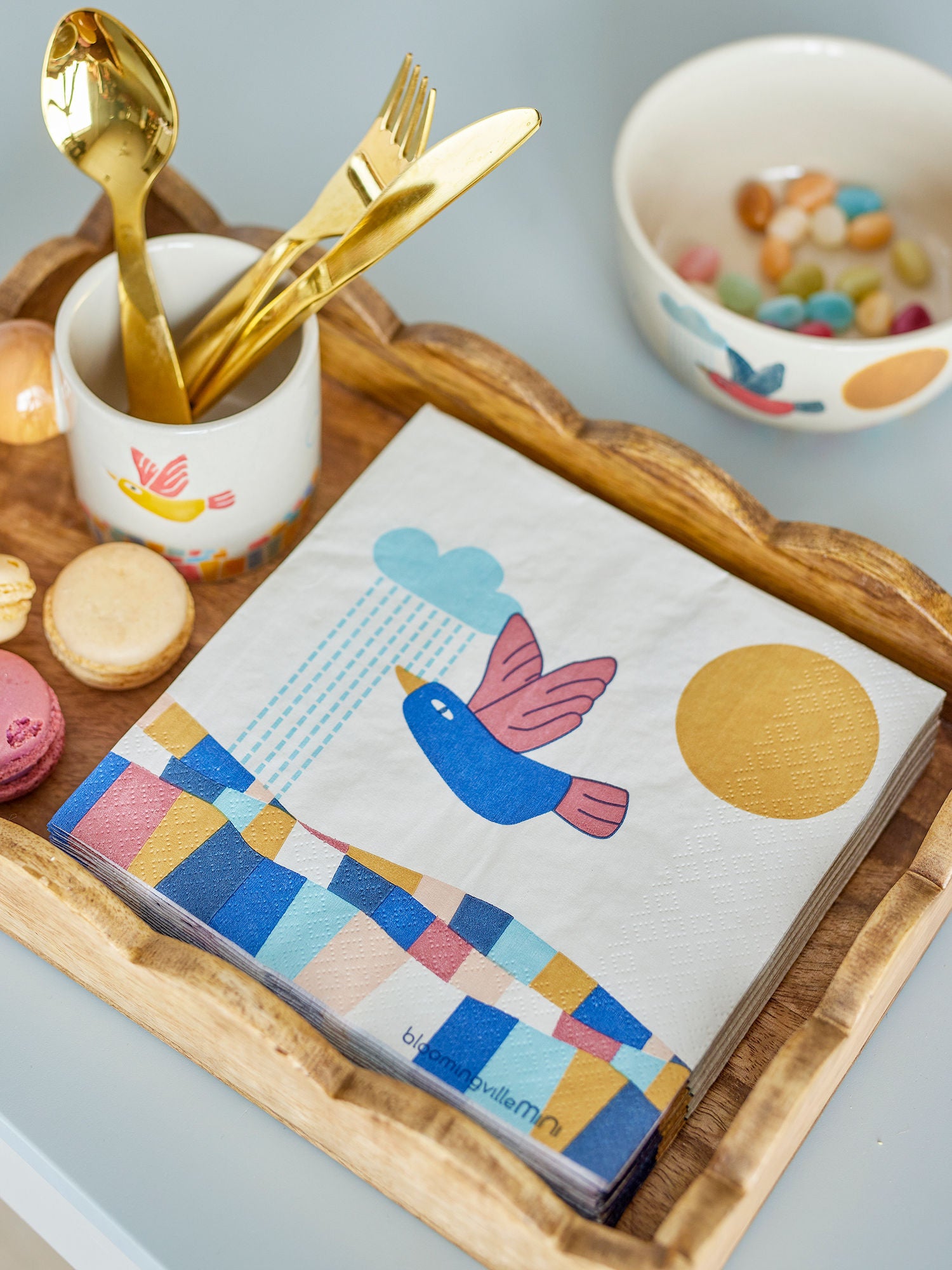 Colorine Serviette Natur FSC® Mix 20er-Pack Vogelmotiv Für Kinderparty