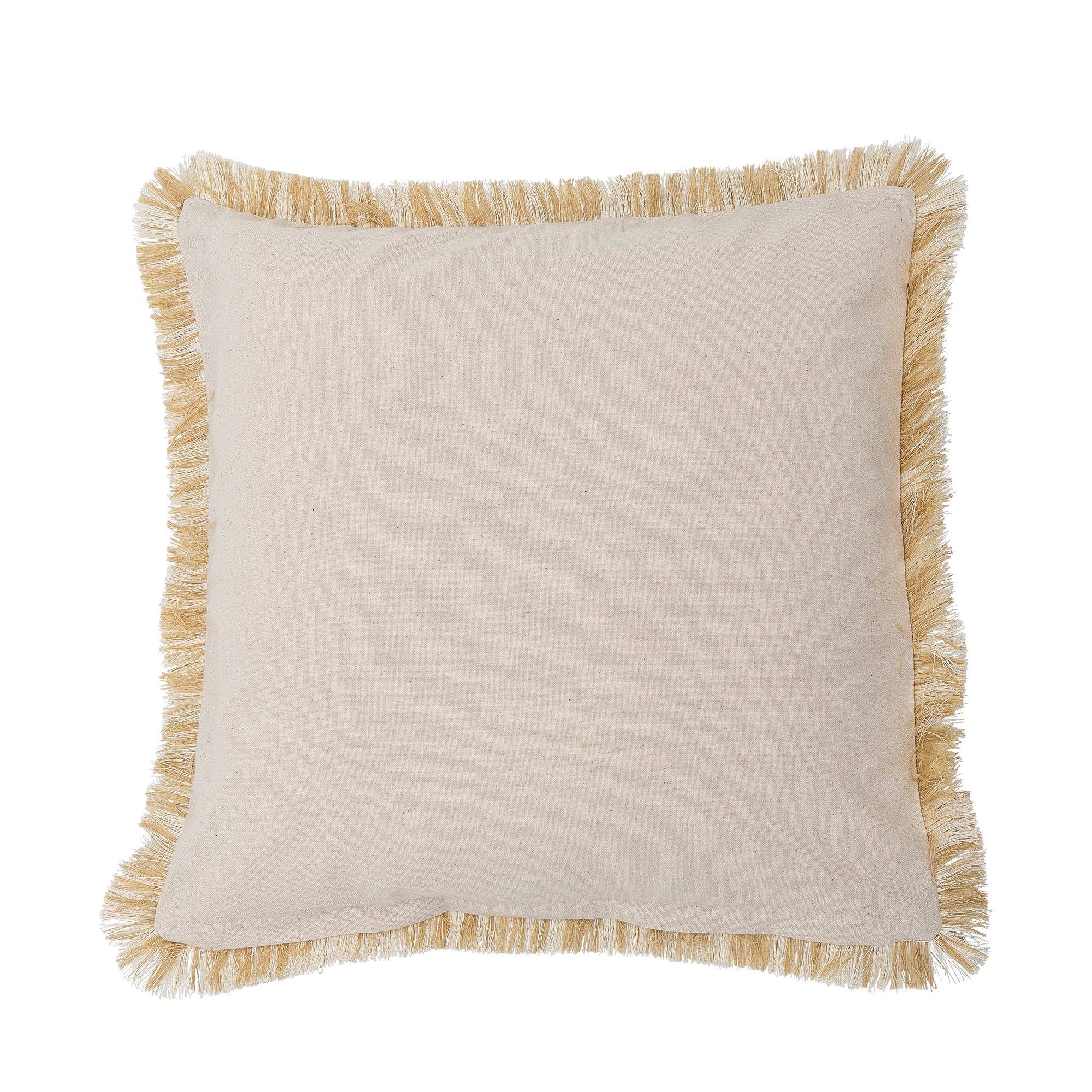 Viskosekissen Braun mit Florales Motiv und Kurzen Fransen 50x50 Cm für Wohnzimmer