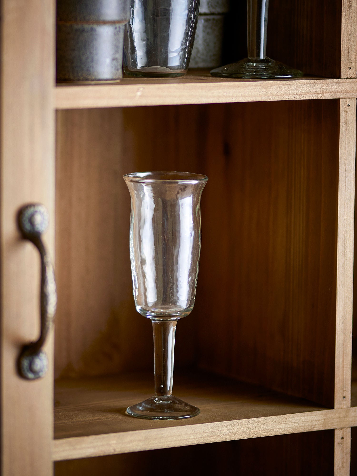 Asha Weingläser Klar Gehämmert Set Vier Gläser für Stilvollen Weingenuss