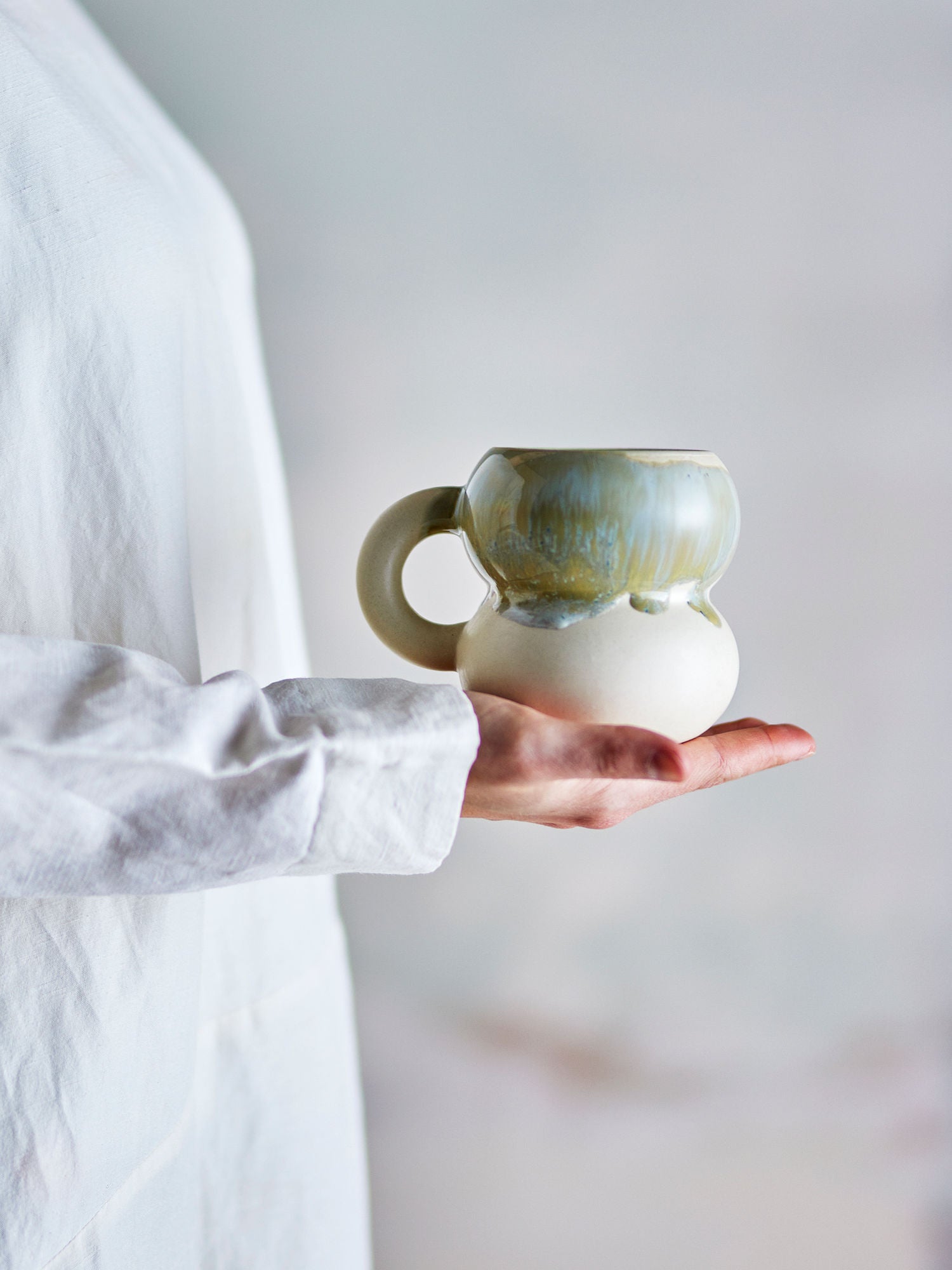 Luna Tasse 4er-Set, Blau, Reaktive Glasur