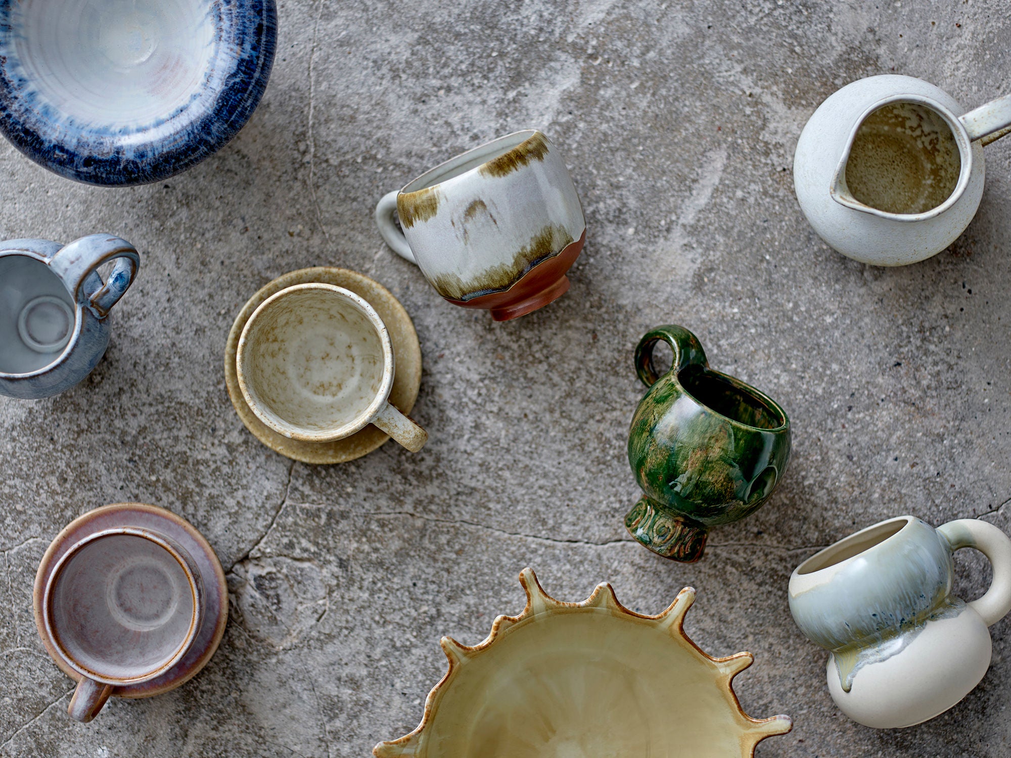 Avonlea Tasse 4er-Set, Grüntöne, 4er-Set, Steingut