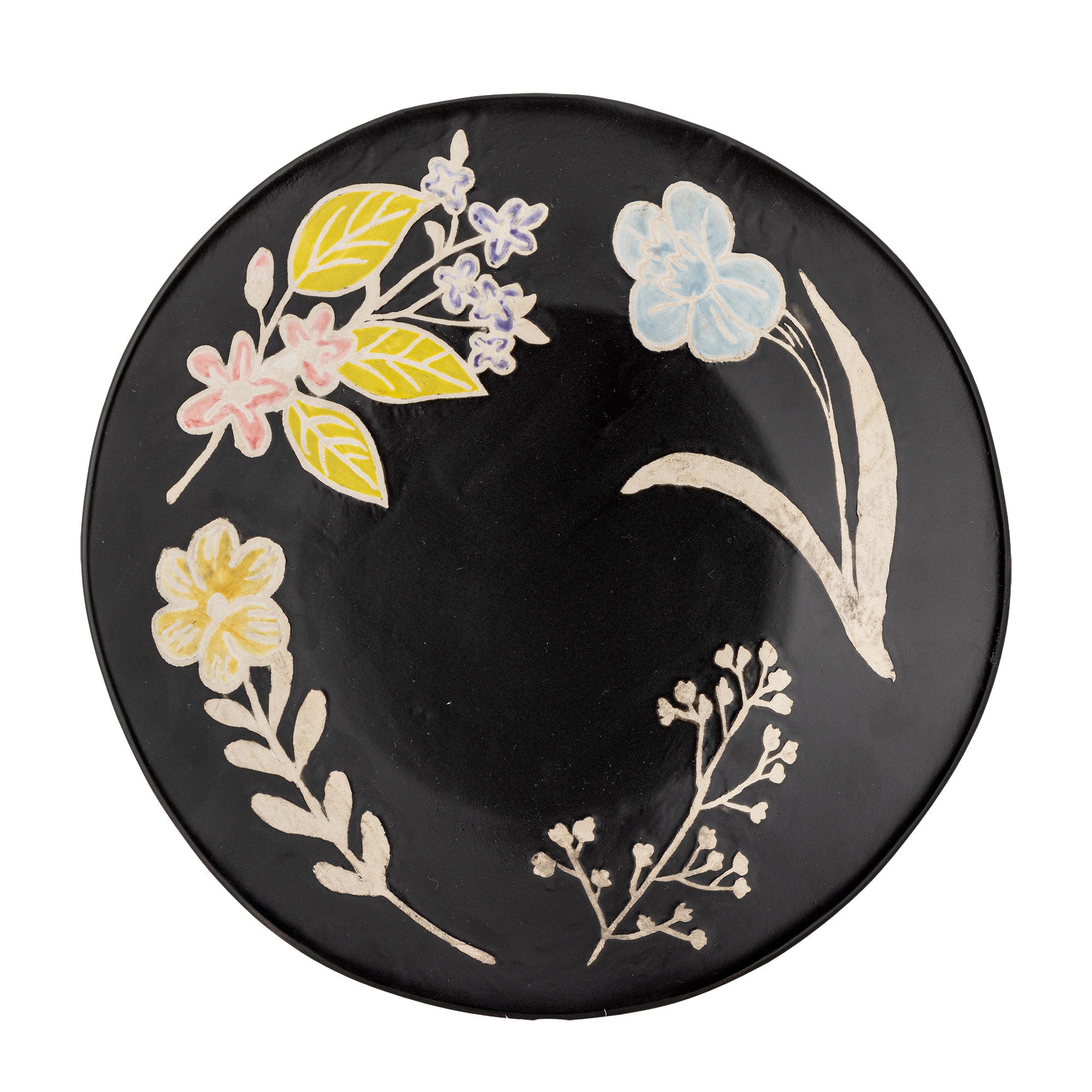 Amberly Serviertablett Bunt Aus Steingut mit Geprägtem Blumenmuster