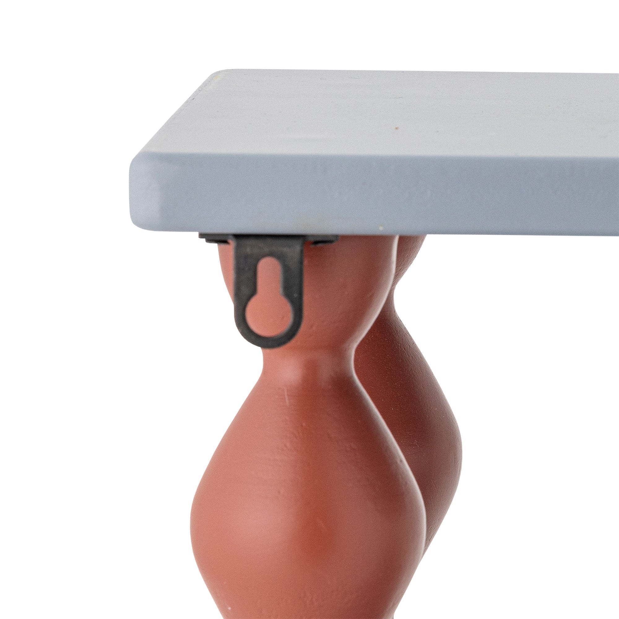 Bibiola Regal Aus MDF Blau mit Gedrehten Braunen Beinen Skulpturales Designmerkmal Ideal für Dekoration und Aufbewahrung