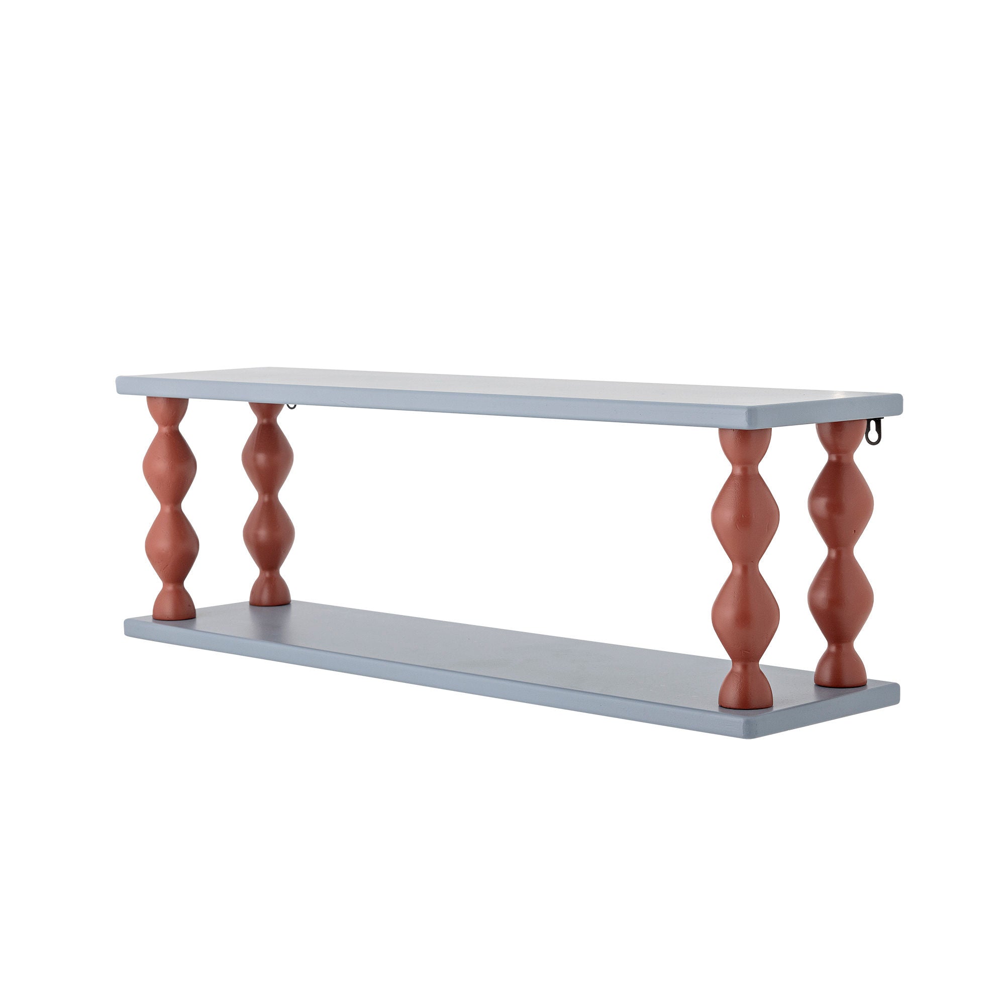 Bibiola Regal Aus MDF Blau mit Gedrehten Braunen Beinen Skulpturales Designmerkmal Ideal für Dekoration und Aufbewahrung