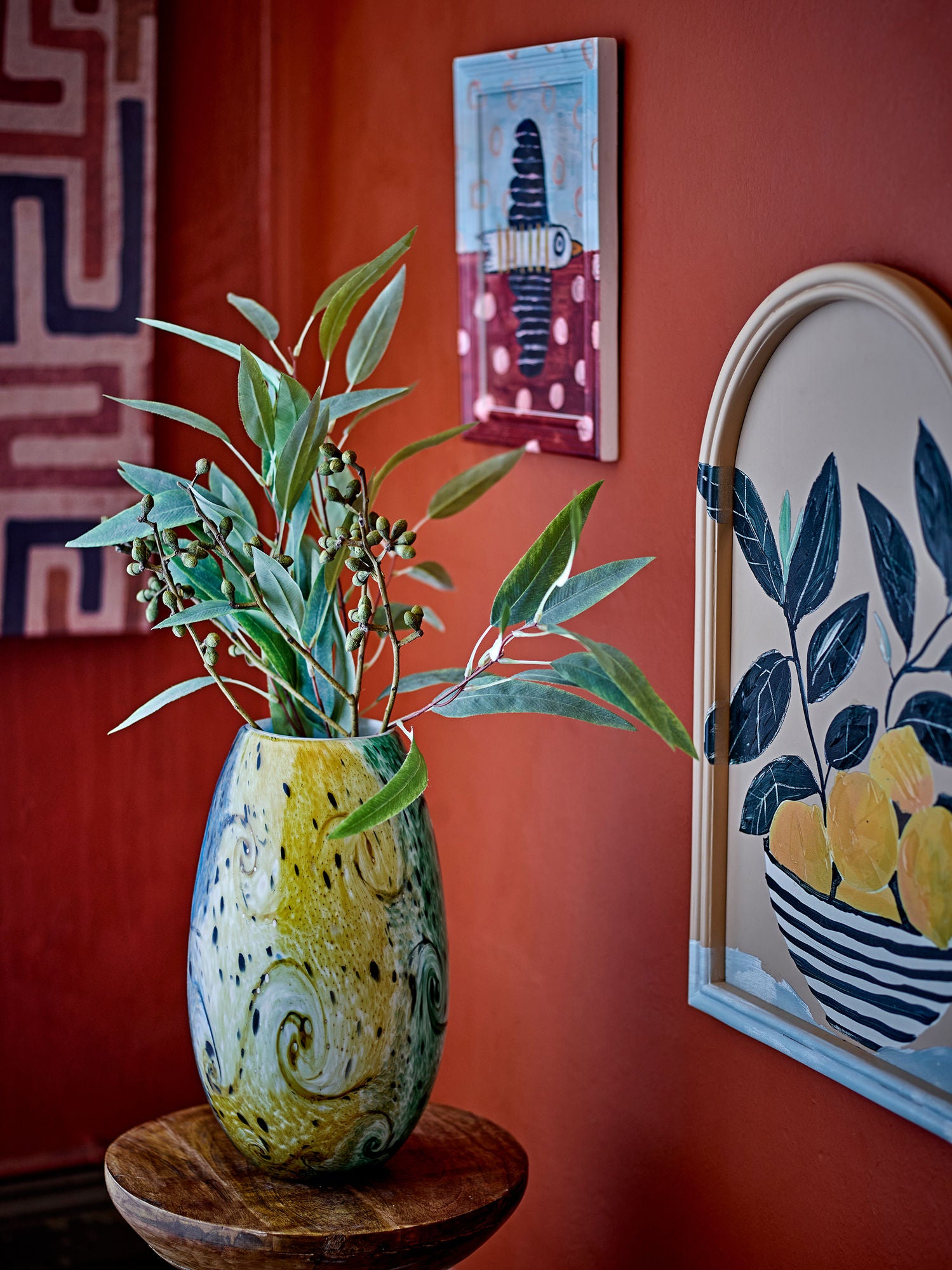 Limone Wandbild mit Rahmen Bunte Zitronen MDF