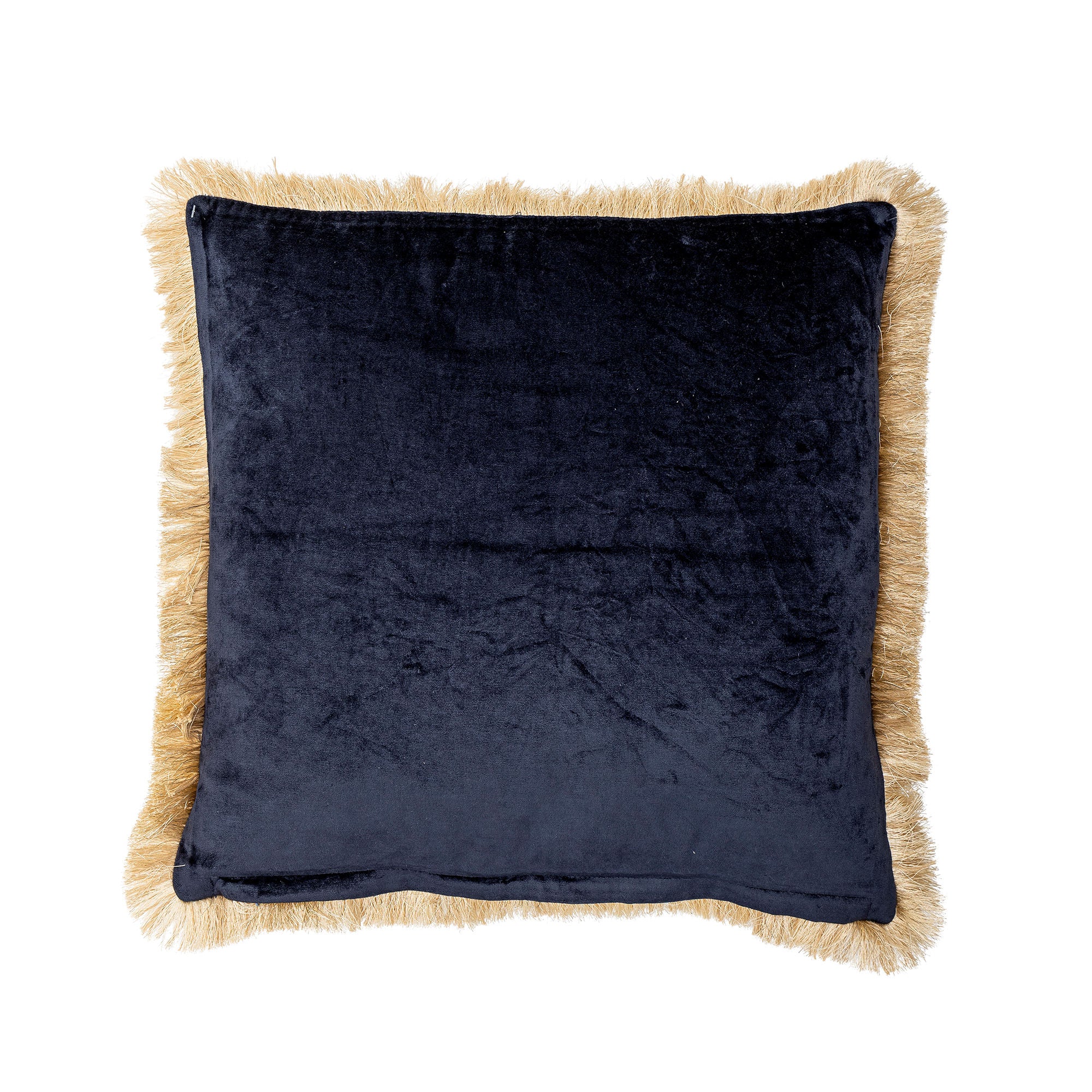 Eydis Kissen, Baumwollvelours, Blau & Natur