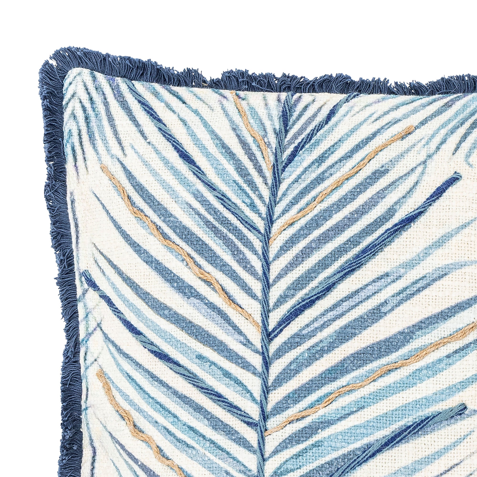 Laval Kissen mit gesticktem Blattmotiv