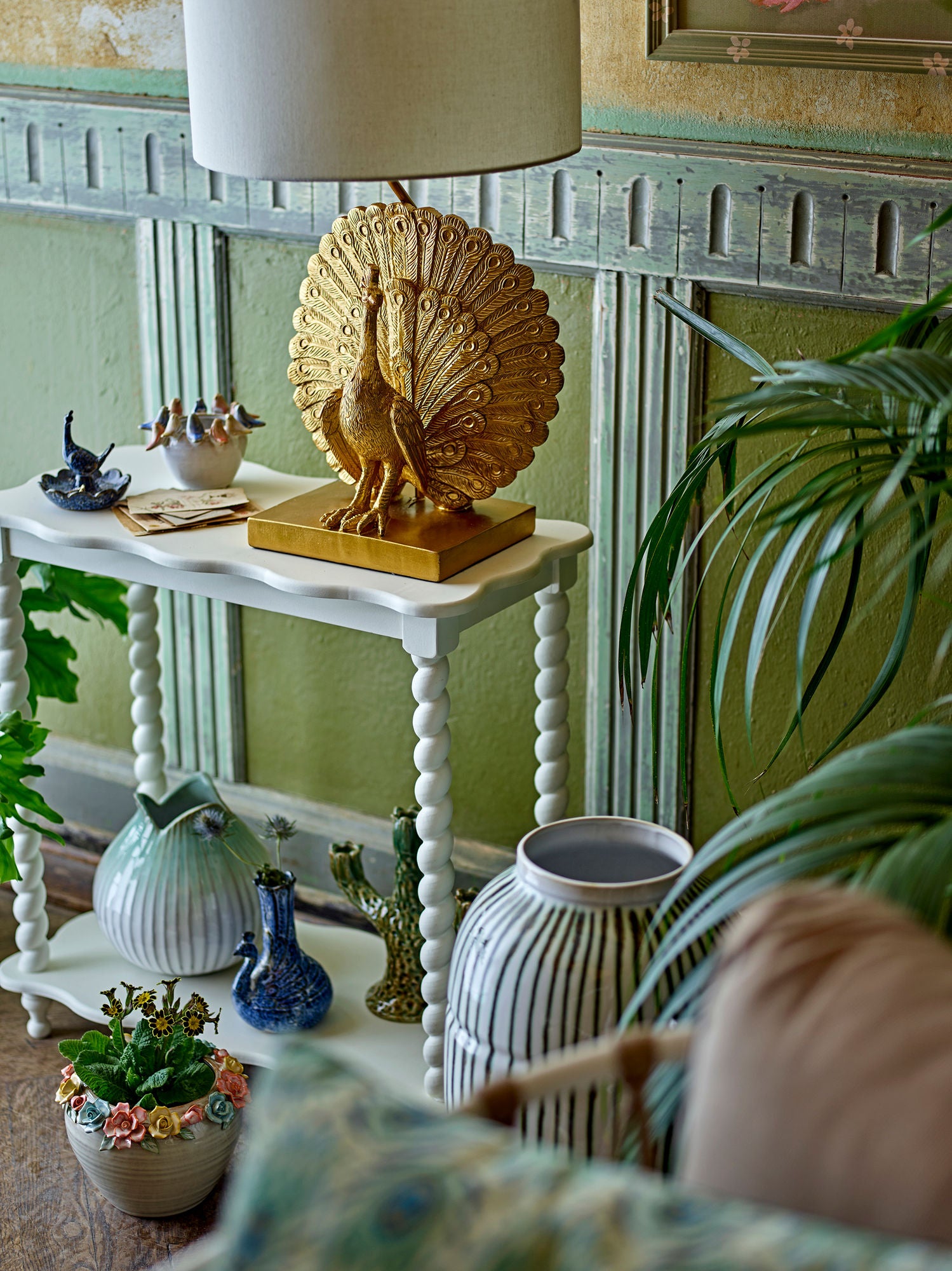 Blumentopf Eanna handbemalt Steingut