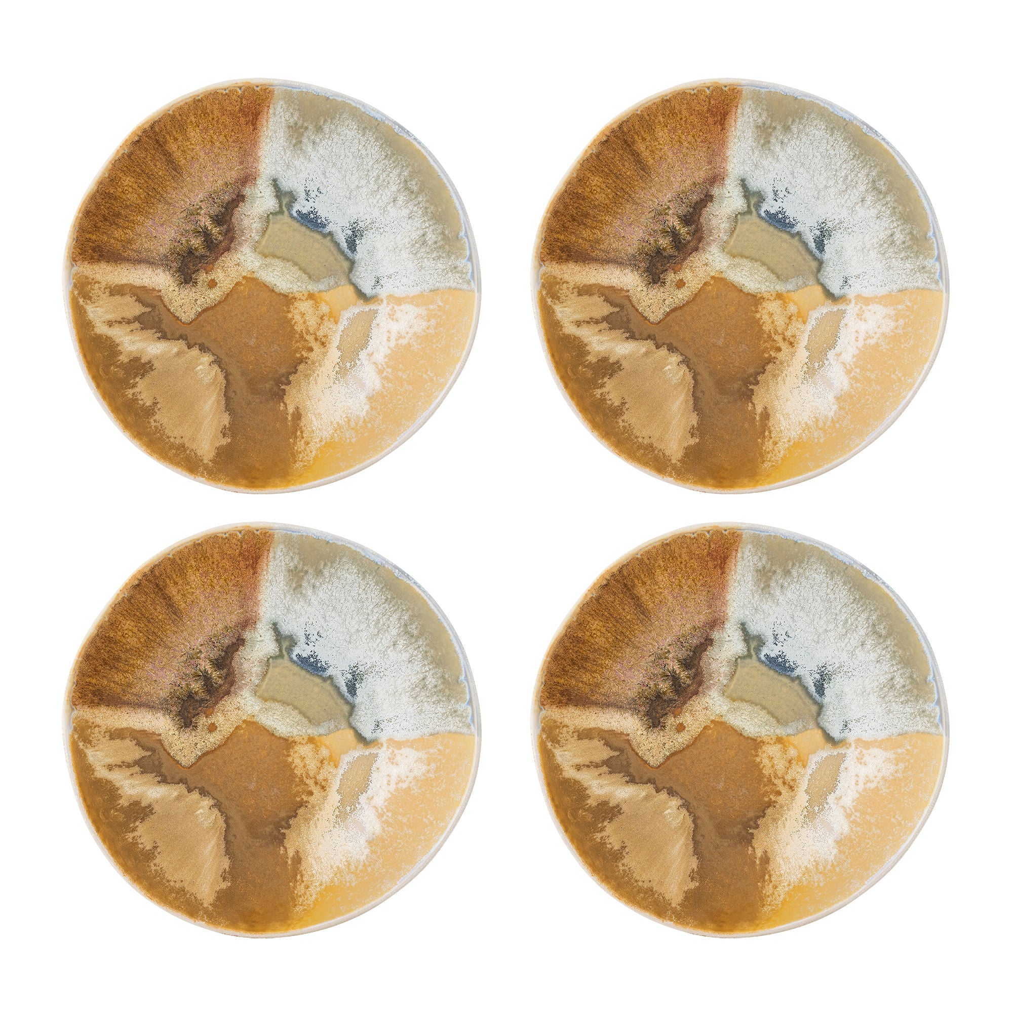 Lacey Schale 4er-Set, Gelb, Steingut Größe M