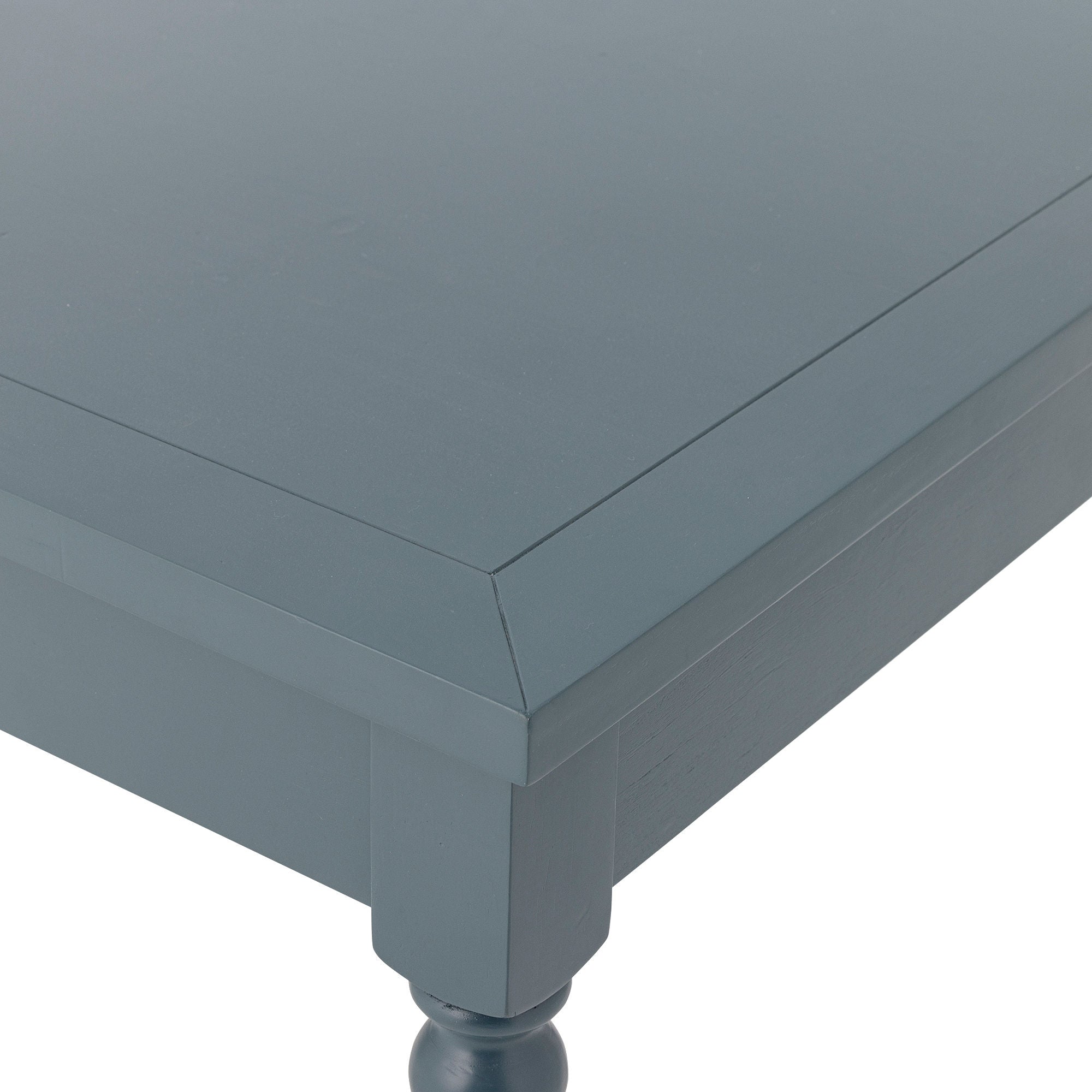 Bassy Esstisch in Mattblau mit gedrechselten Beinen