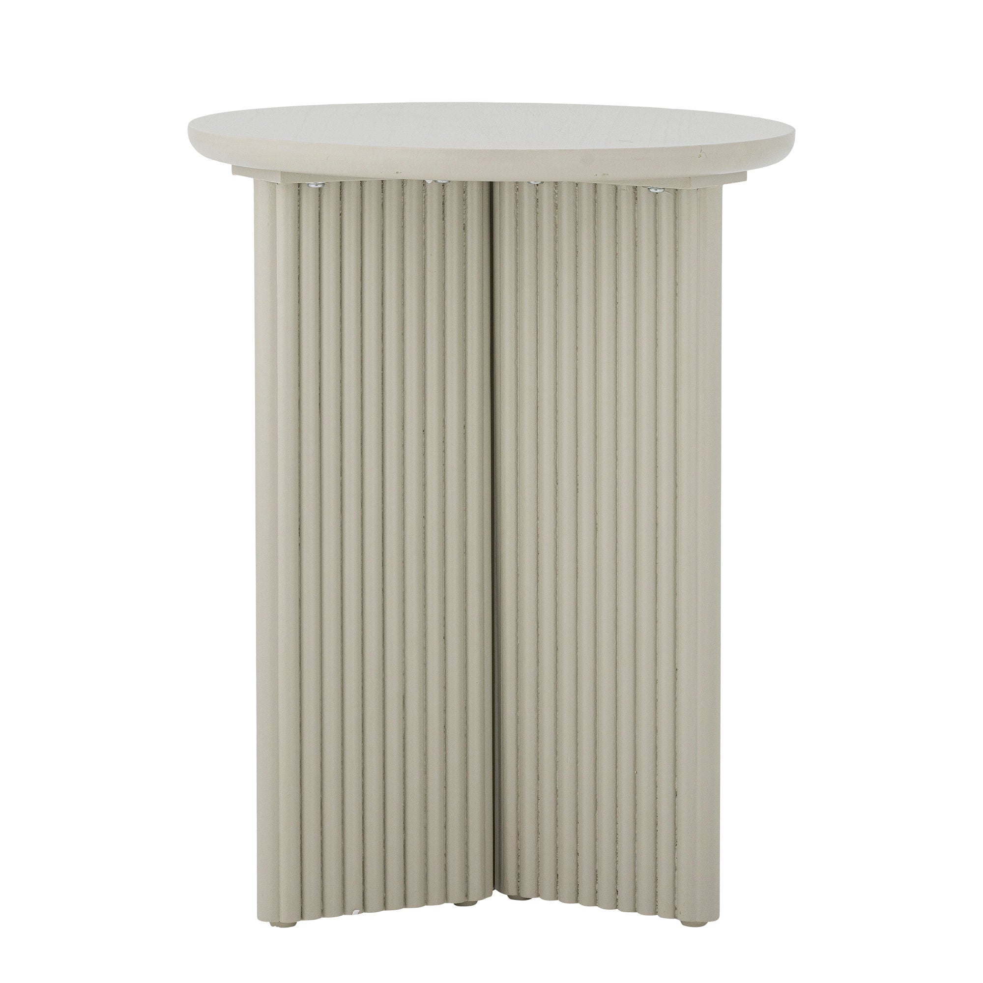 Edith Beistelltisch weiß mit gerilltem Sockel