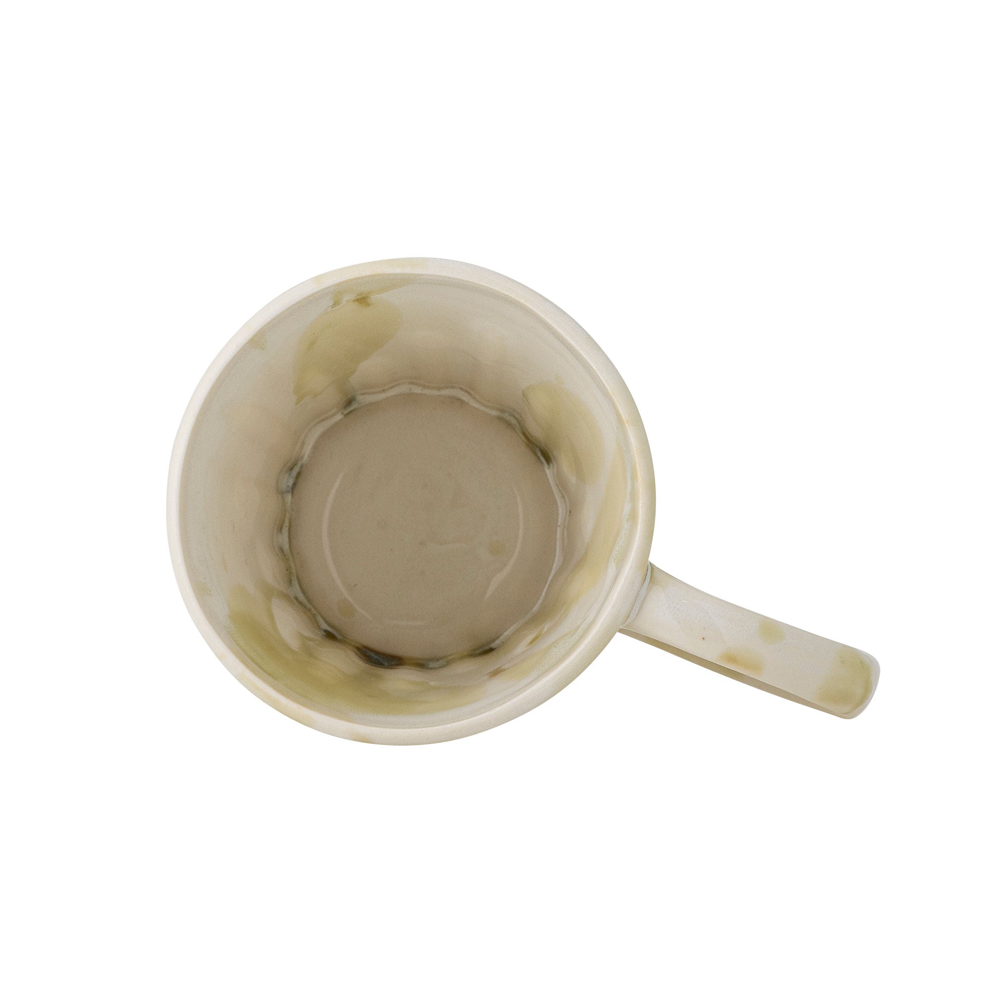 Joseph Becher 4er-Set, reaktive Glasur in Grün- und Brauntönen