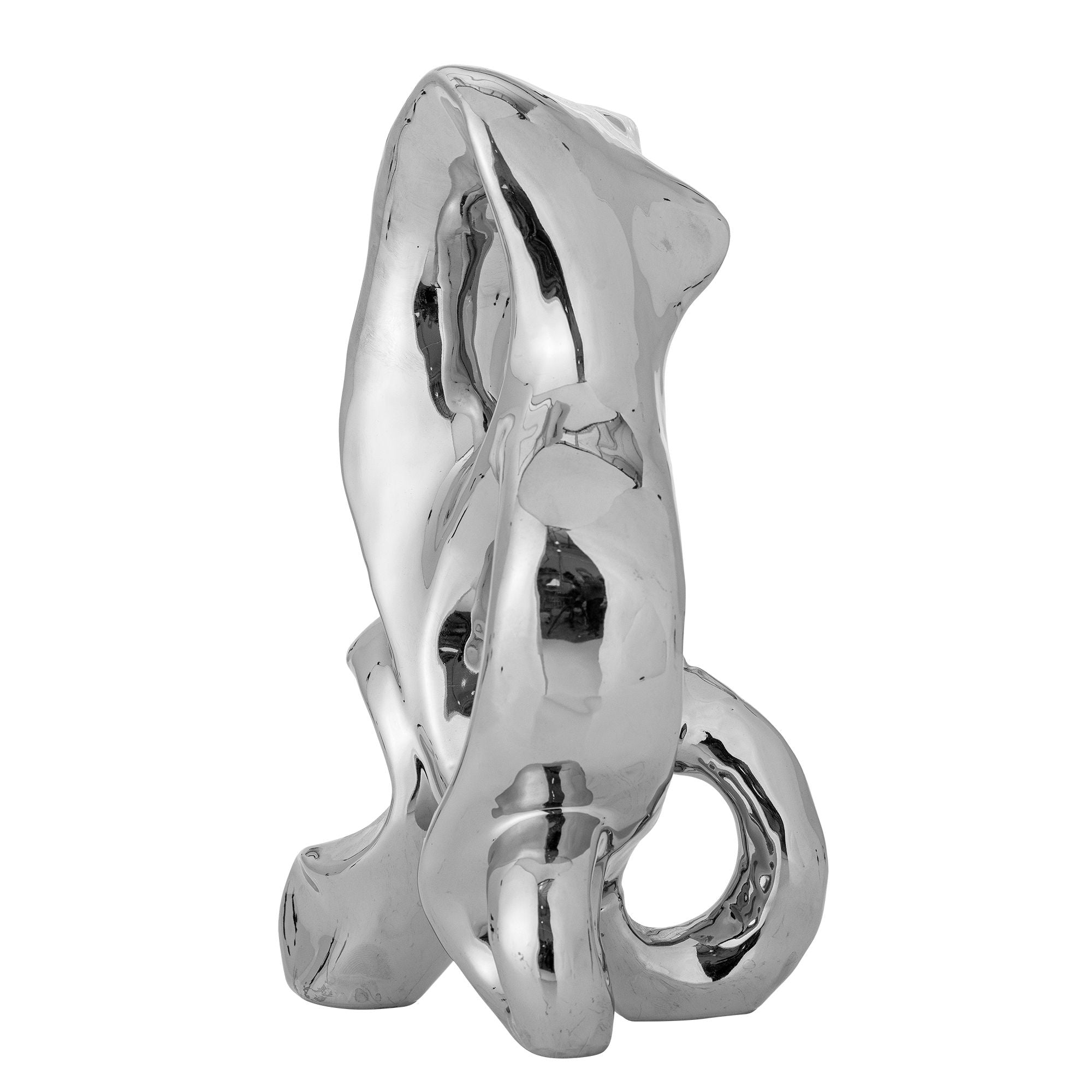 Vinini Silber Steingut Deko Skulptur mit Lichtreflexen für Regal