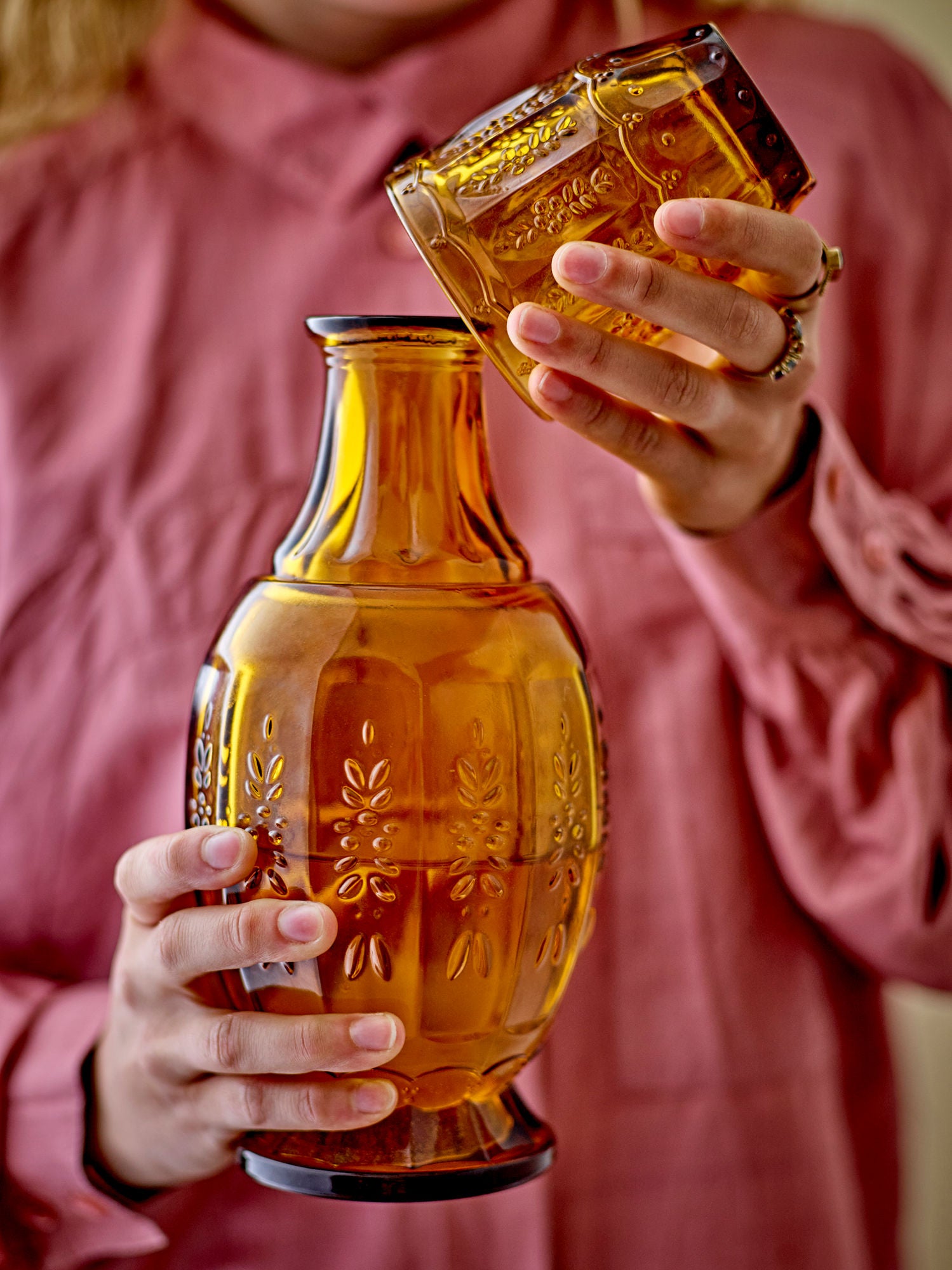 Theon Dekanter & Glas Set, Braun, Glas