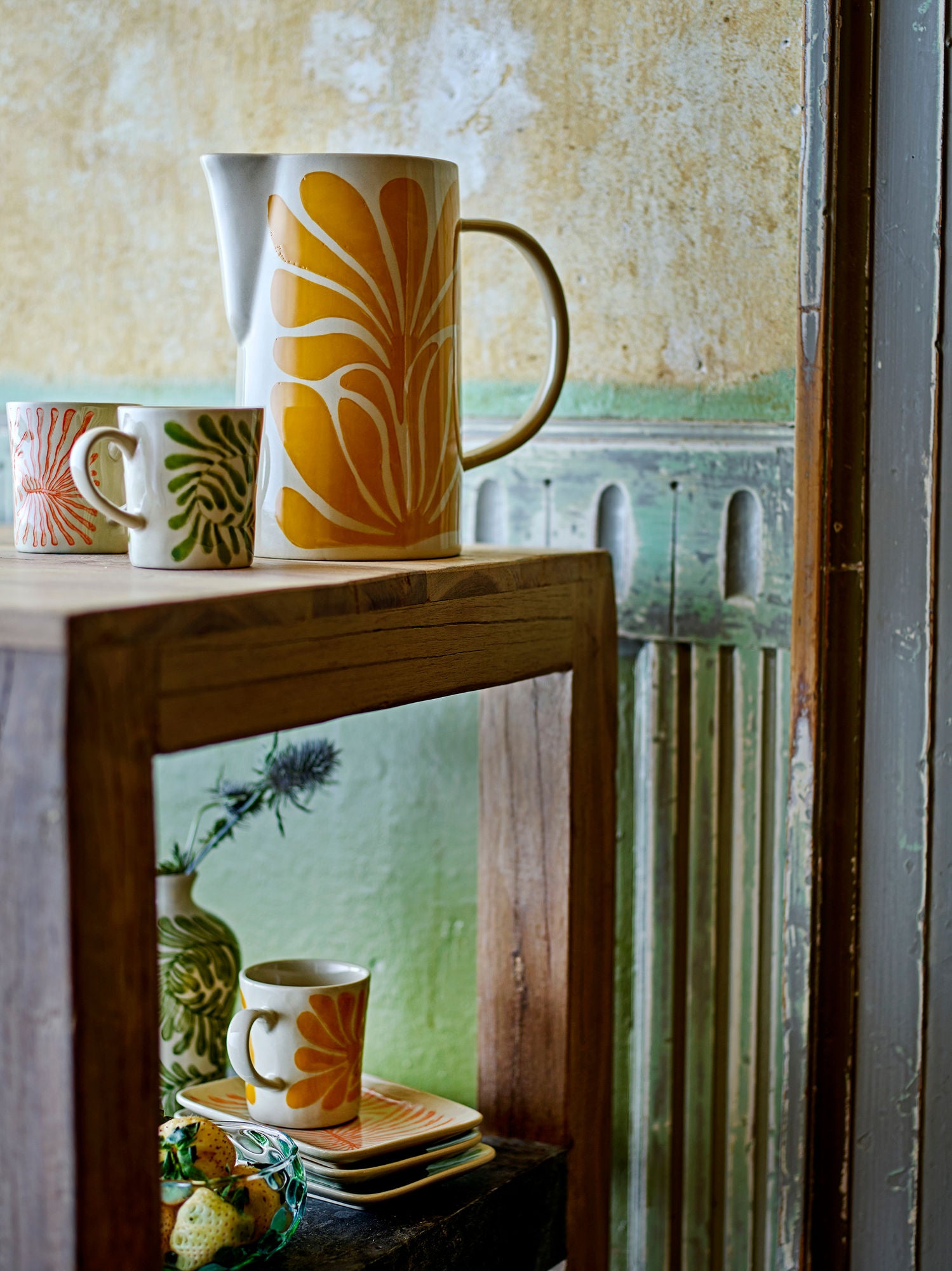 Fauni Becher 3er Set Bunt Steingut