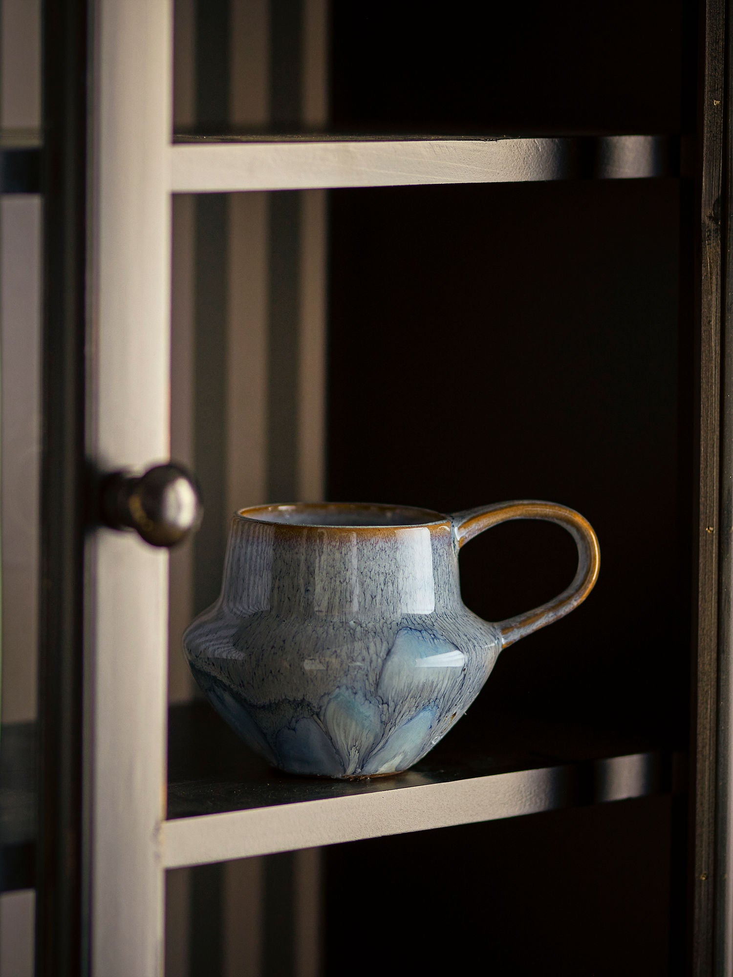 Bessie Becher 4er-Set Blau Steingut glasiert