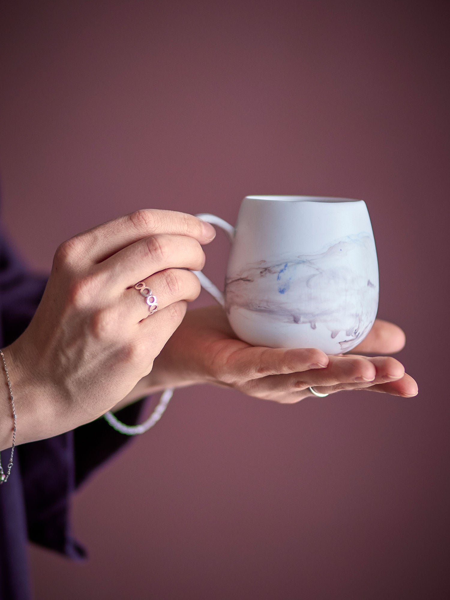 Lyre Tassen 4er-Set mit aquarellartiger Glasur