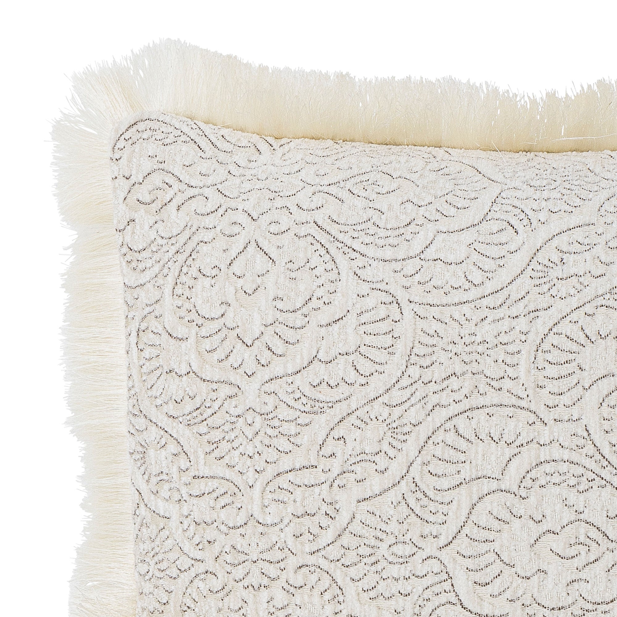 Cabrie Kissen mit Stickerei und Fransen