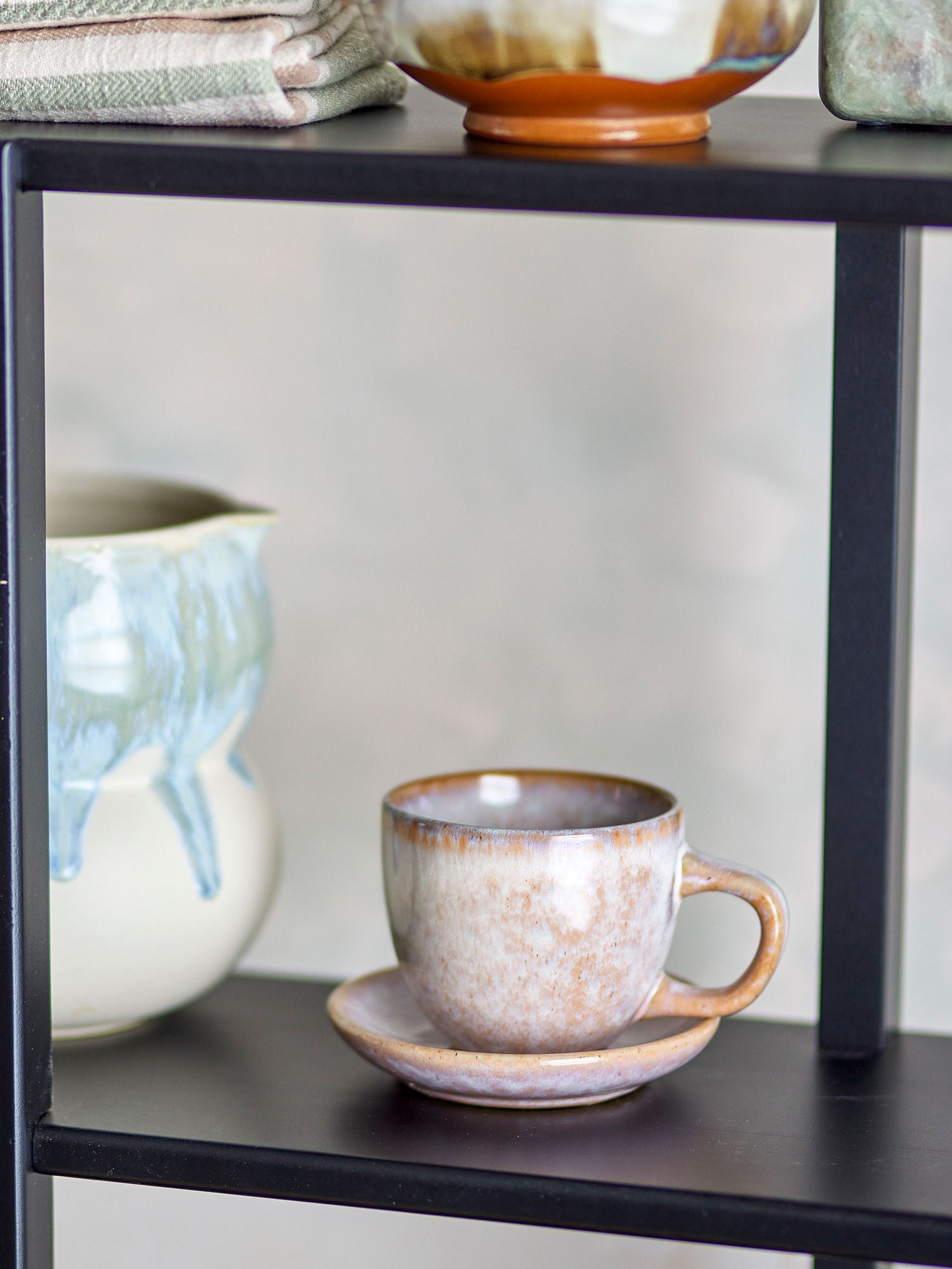 Brenta Tasse mit Untertasse, Rose, Steingut 4er-Set