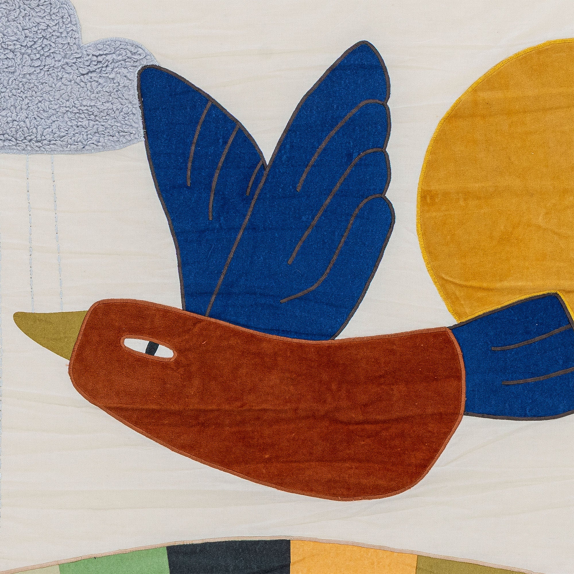 Colorine Wanddekoration aus Baumwolle mit Vogelmotiv