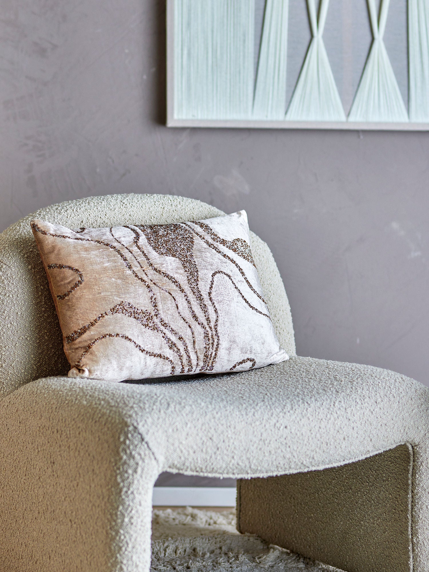 Adelona Kissen aus weichem Velours in warmen Tönen