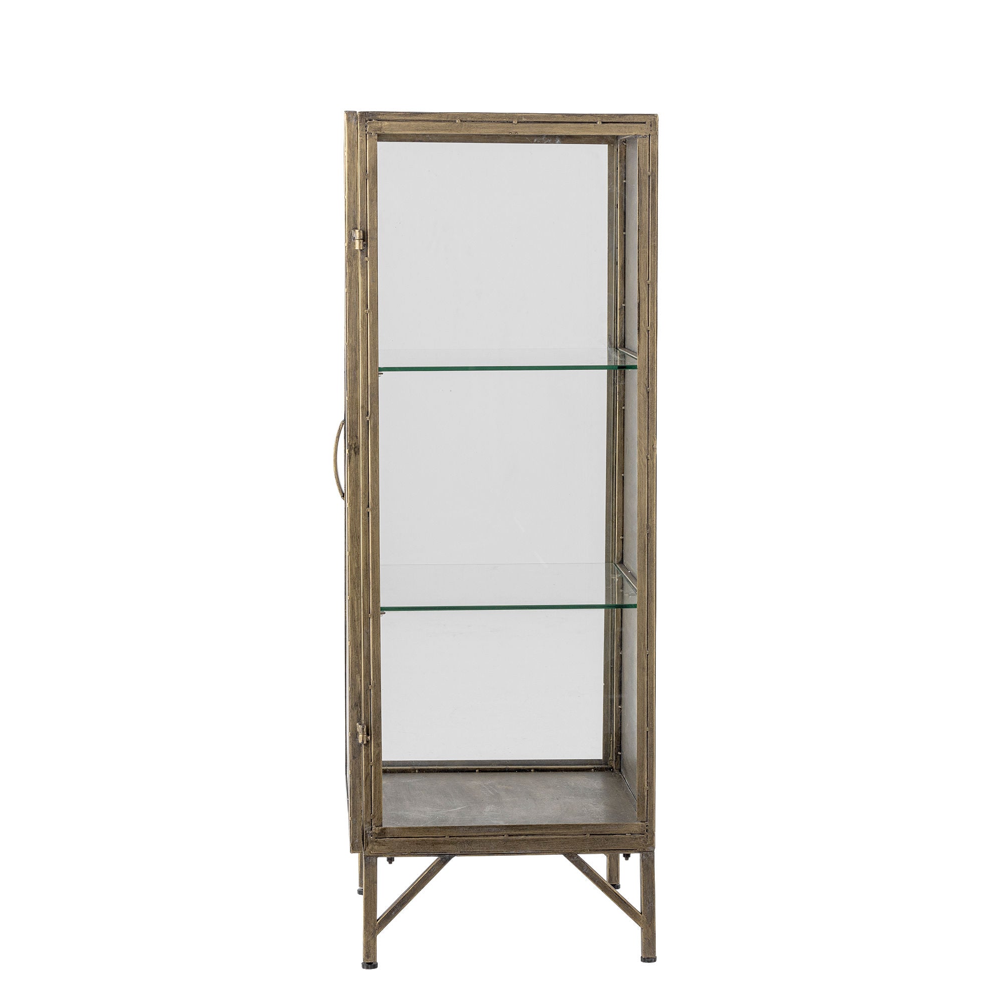 Saone Vitrine in Messingoptik mit Glas-Design