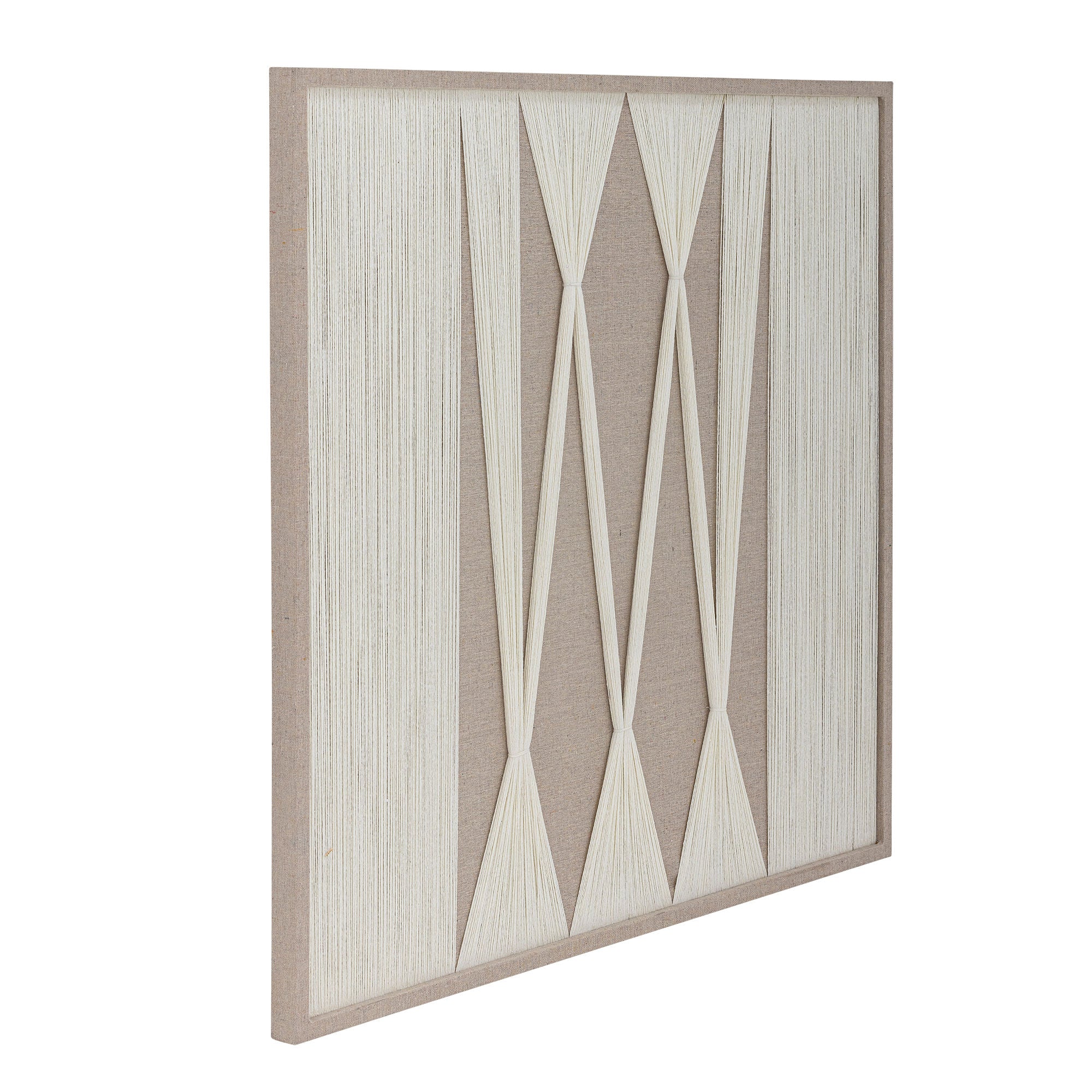 Didder Wanddekoration Baumwolle Fein Gewebtes Muster In Gedämpften Beigetönen Rahmen