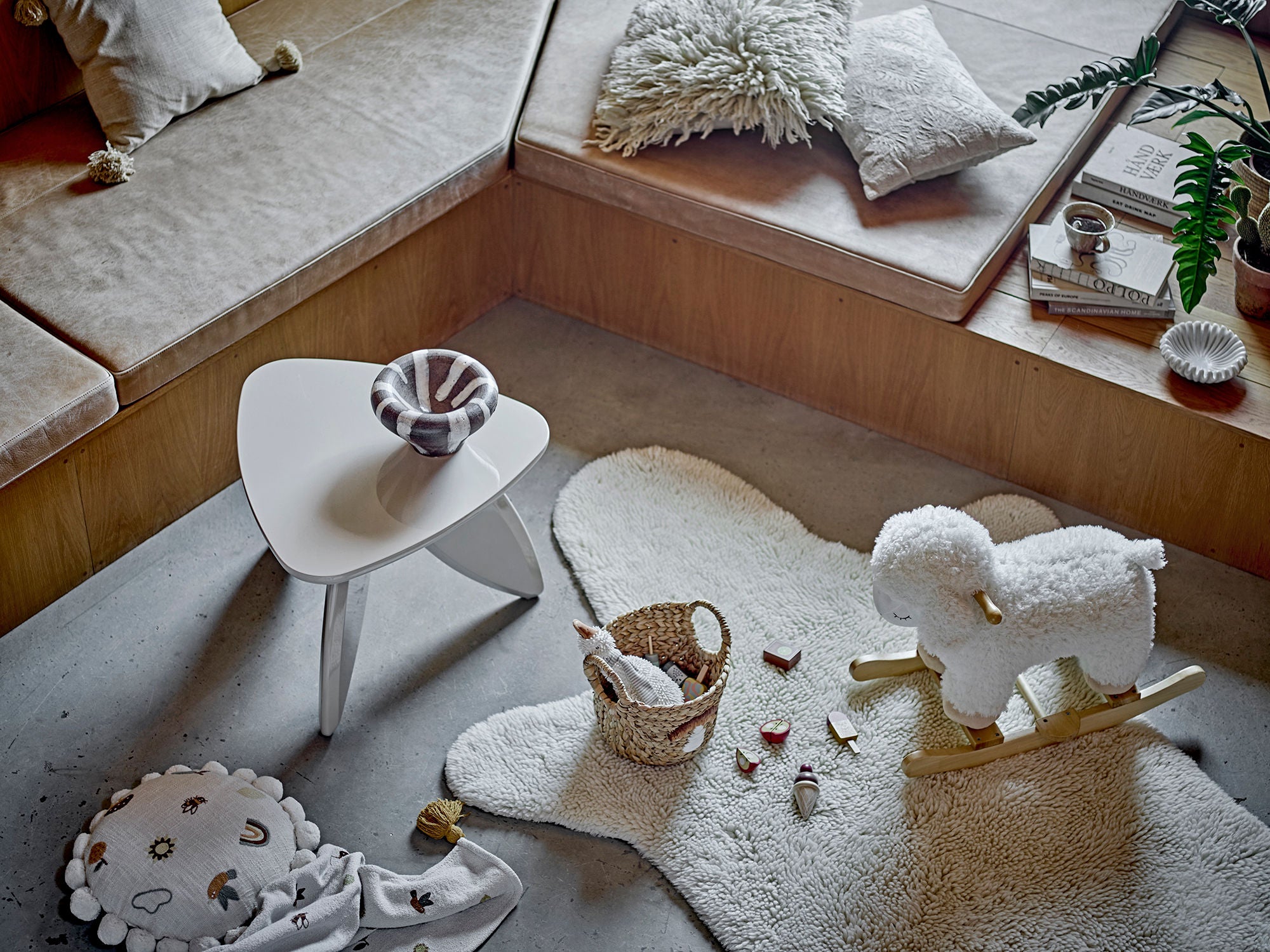 Star Kissen Natur Wolle Weiches Sofa Deko Leseecke Wärmendes Wohnaccessoire