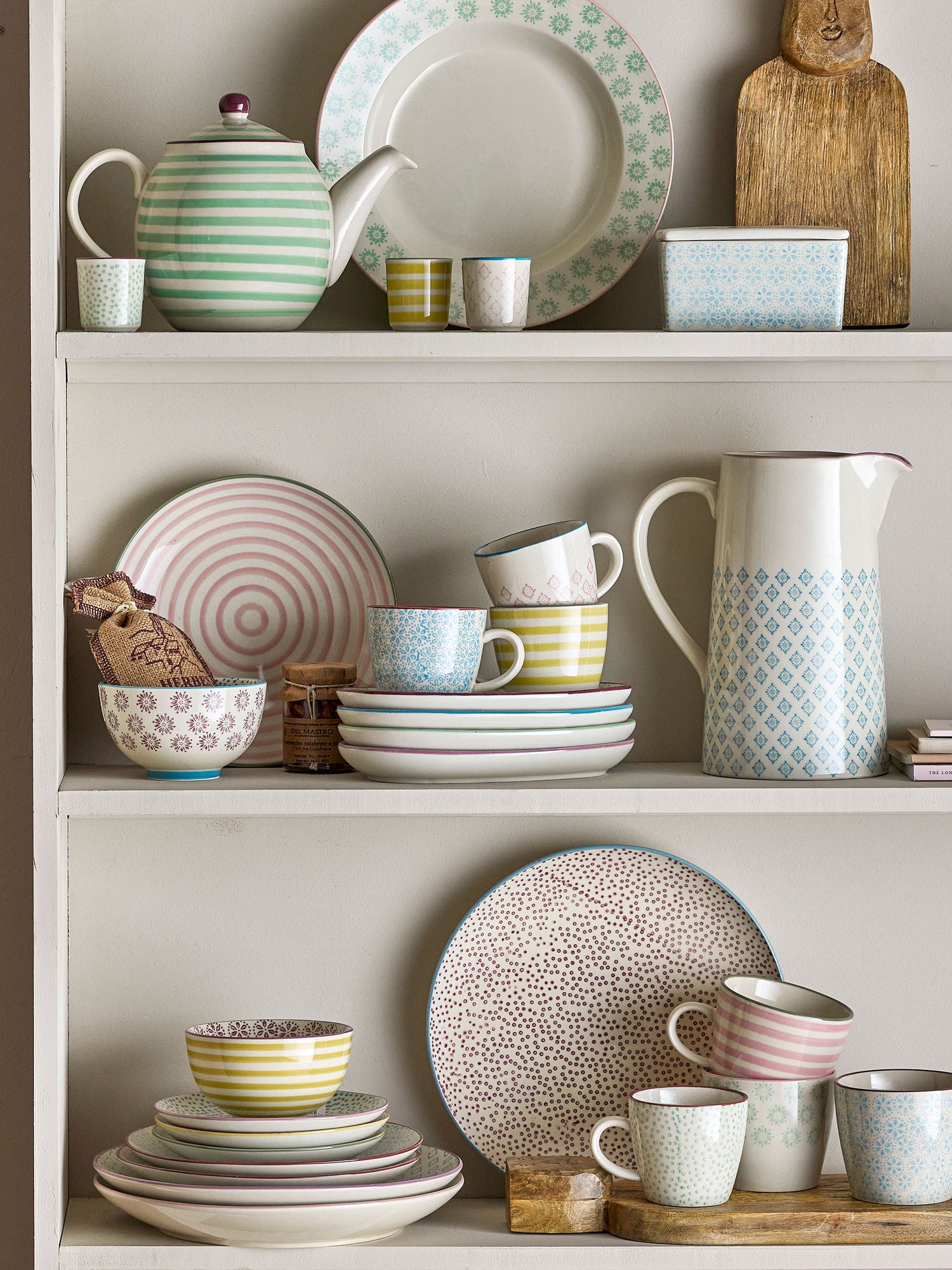 Patrizia Steingut Krug Blau 2000 ml für Servieren Von Saft und Milch Stilvoll