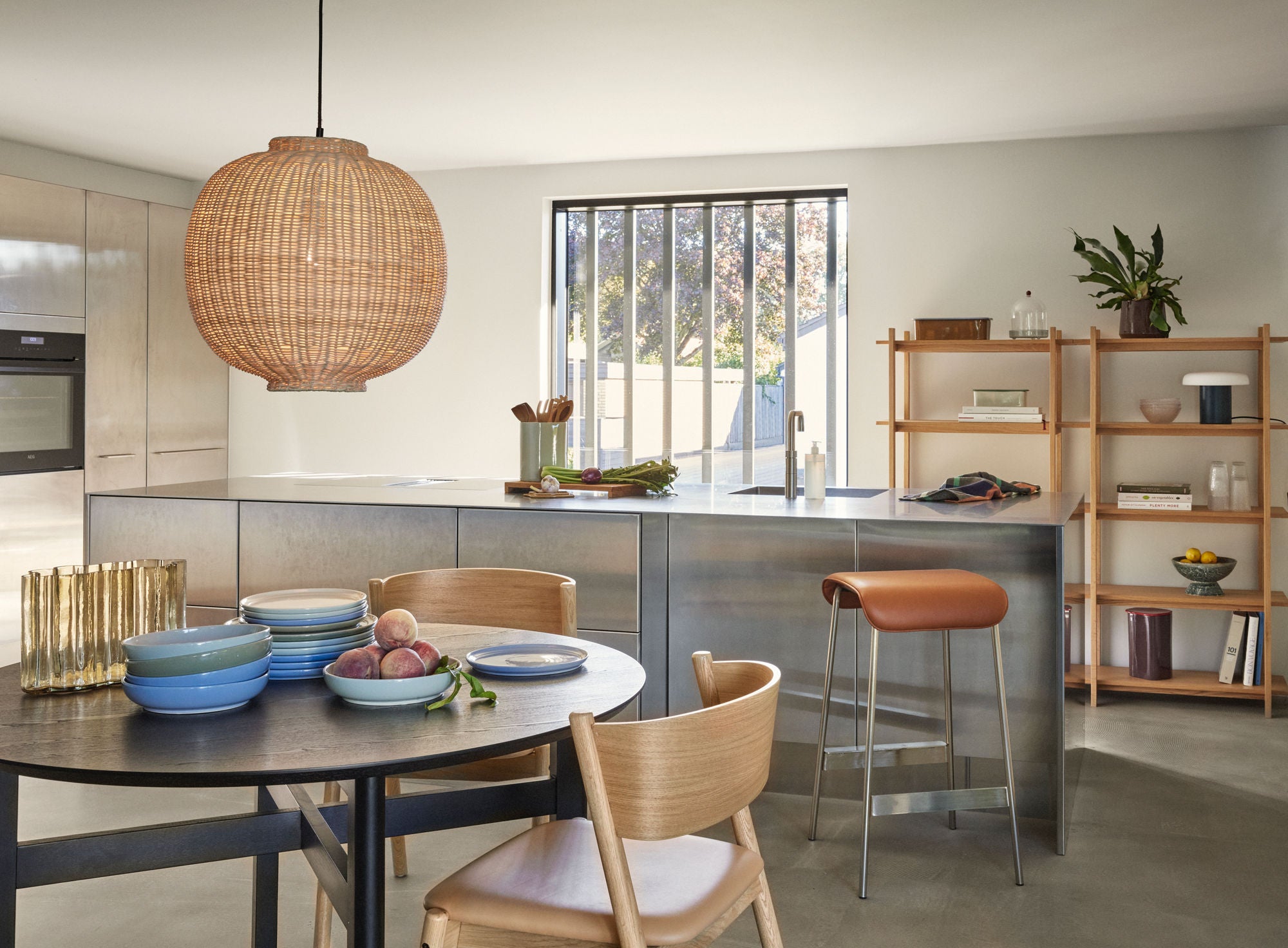 Oblique Esszimmerstuhl Sitz Naturfarben