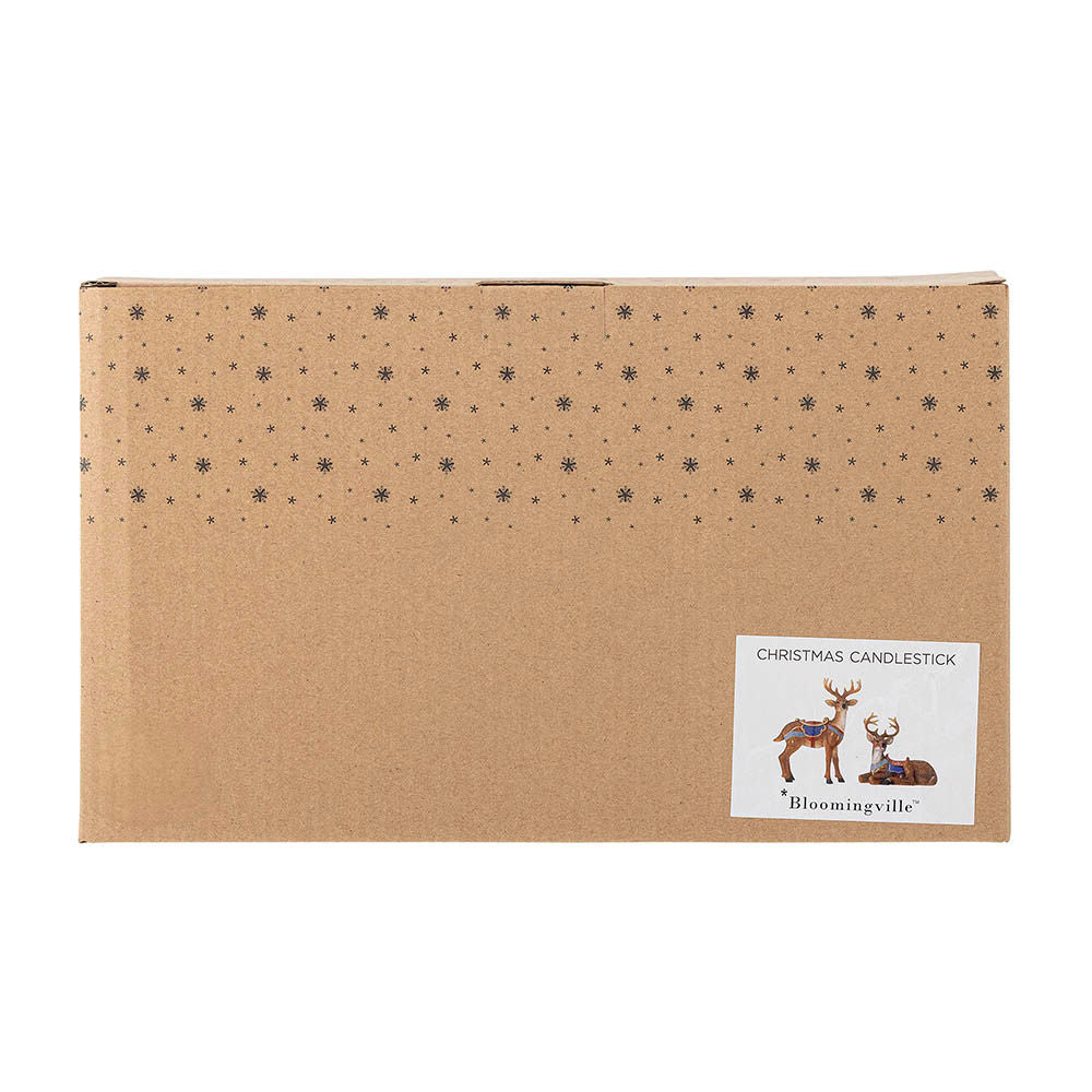 Glory Kerzenhalter Weihnachten Braun Polyresin