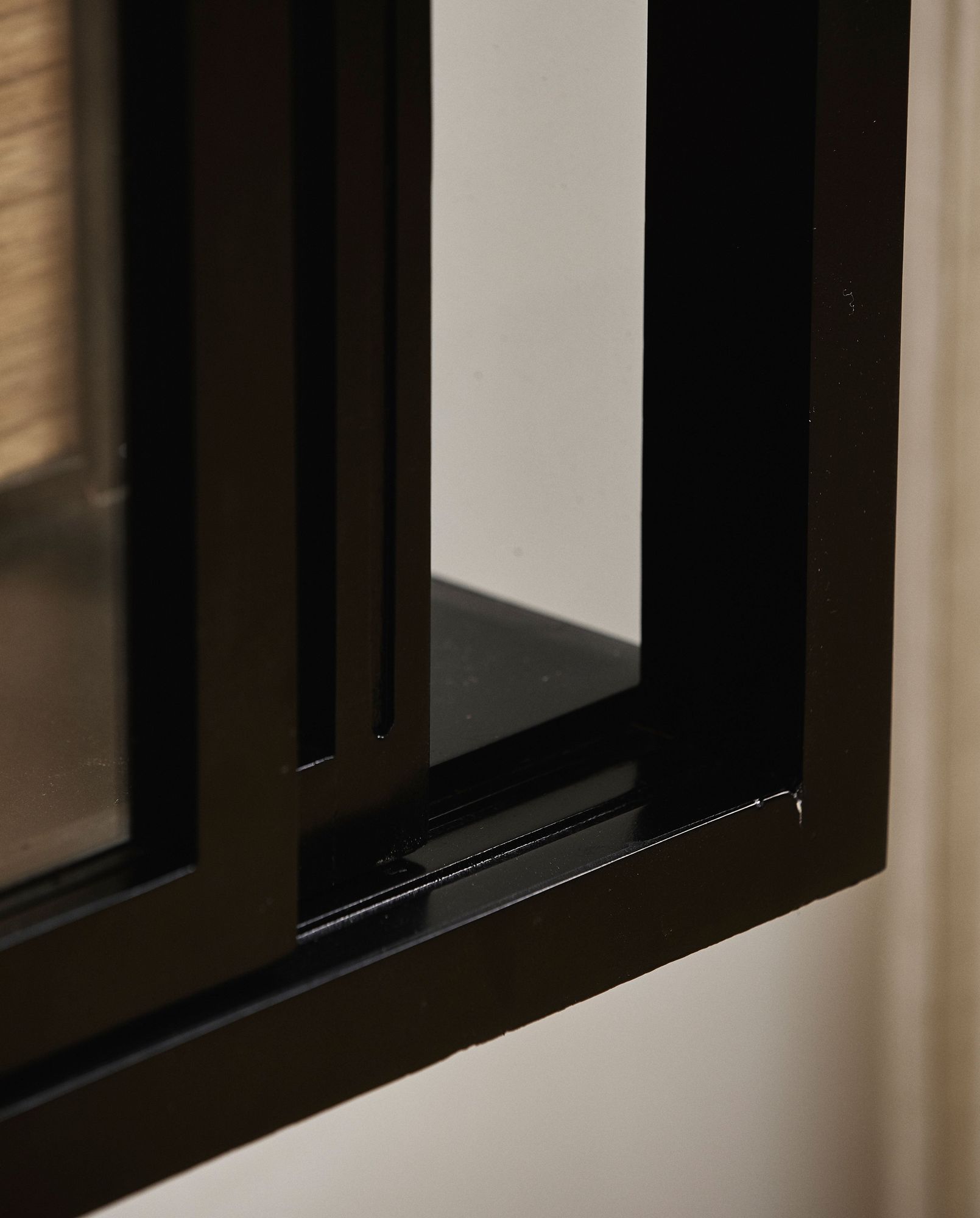 BEI Wandschrank Schiebetüren Schwarz Glasfront Zwei Glastüren Inklusive Montageset