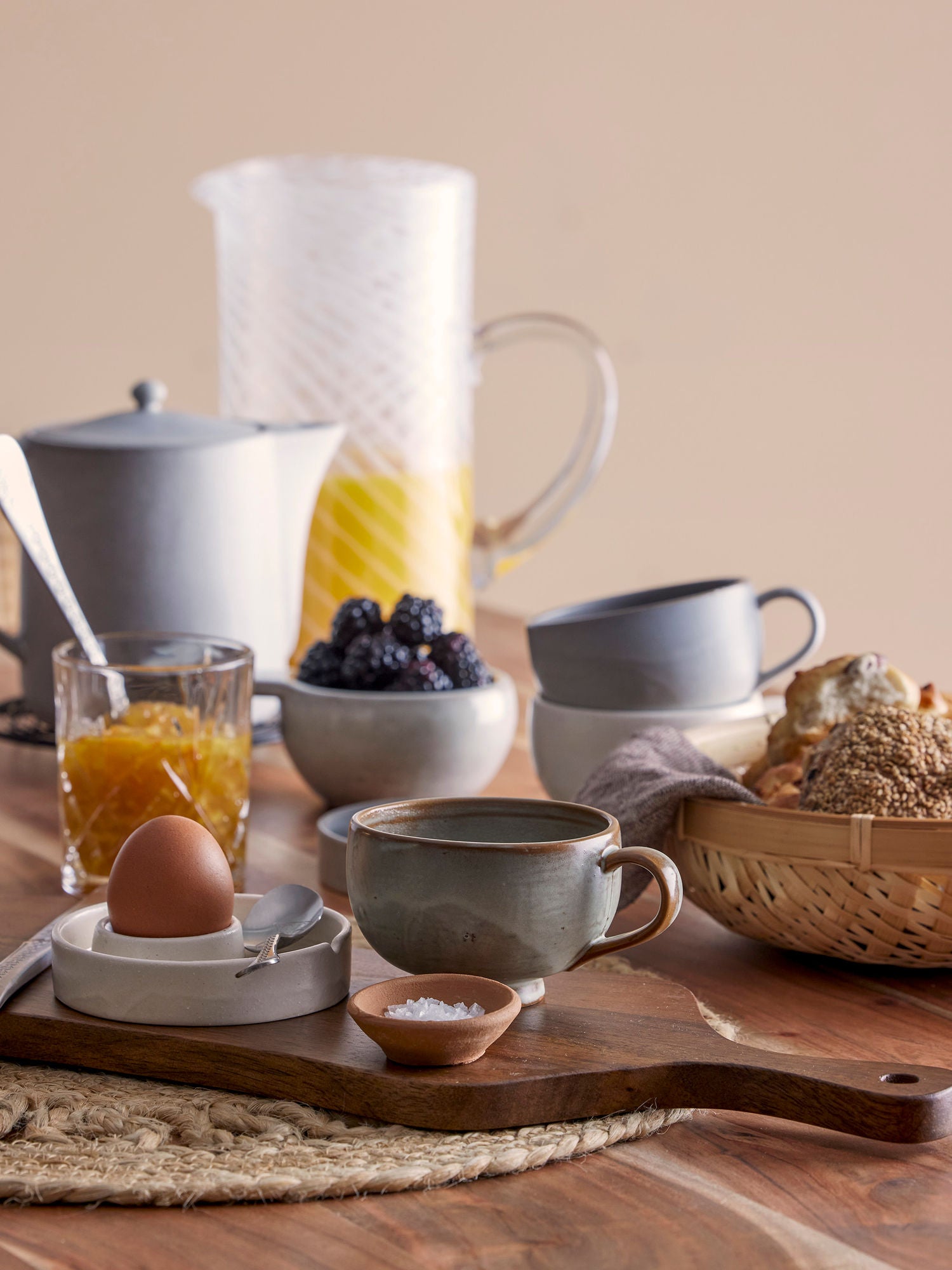 Sakhi Krug Großes Glas mit Dickem Rand und Mundgeblasenes Muster